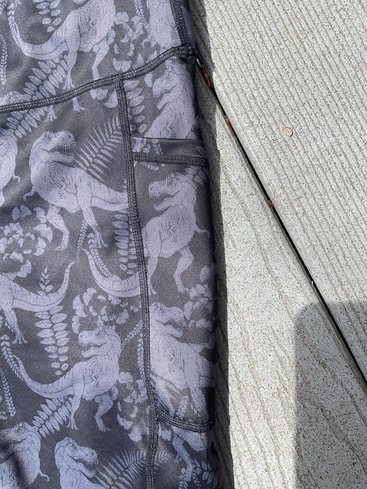 Constantly Varied Gear Leggings Dinosaur Print Pockets Capri L