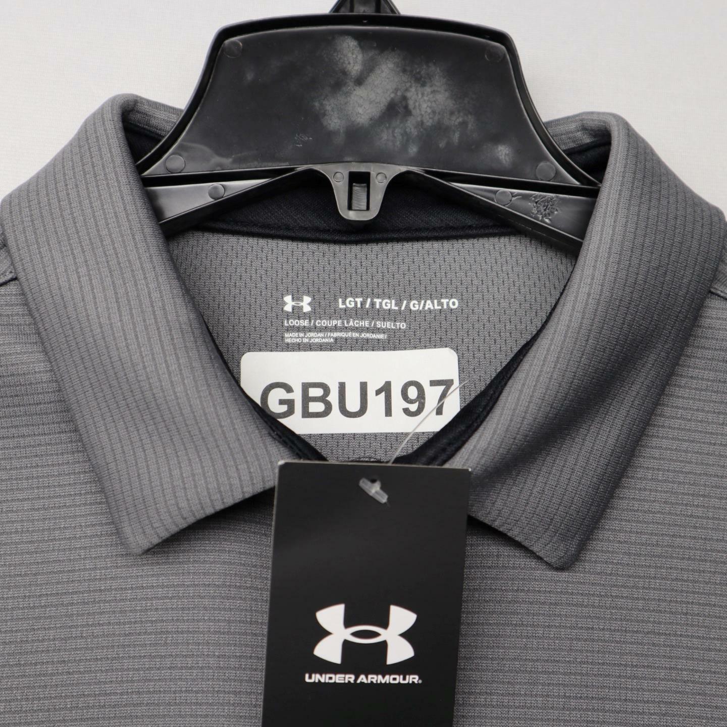 NWT Under Armour Golf Loose Fit Athletic Tech Polo Shirt Mens Gray Short Sleeve