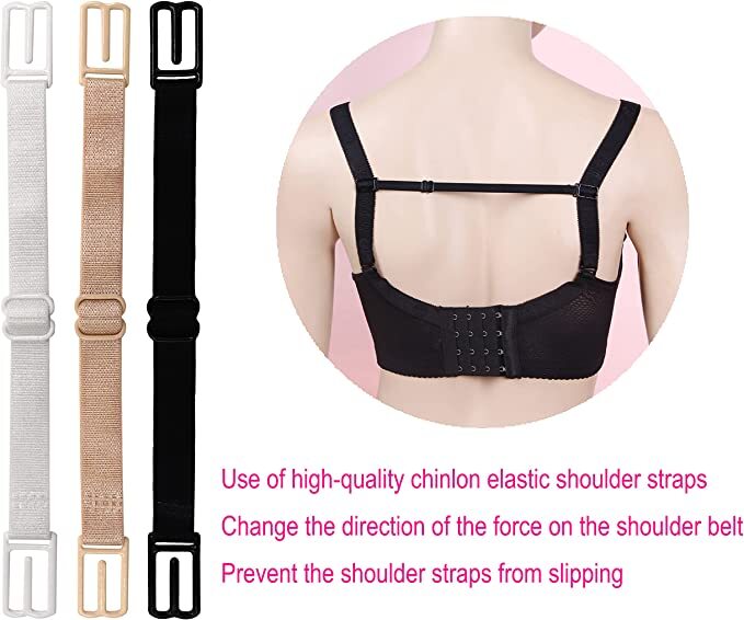 4 PCS Anti Slip Straps Clips Holder Bra Women Non-Slip Adjustable Rope Back US