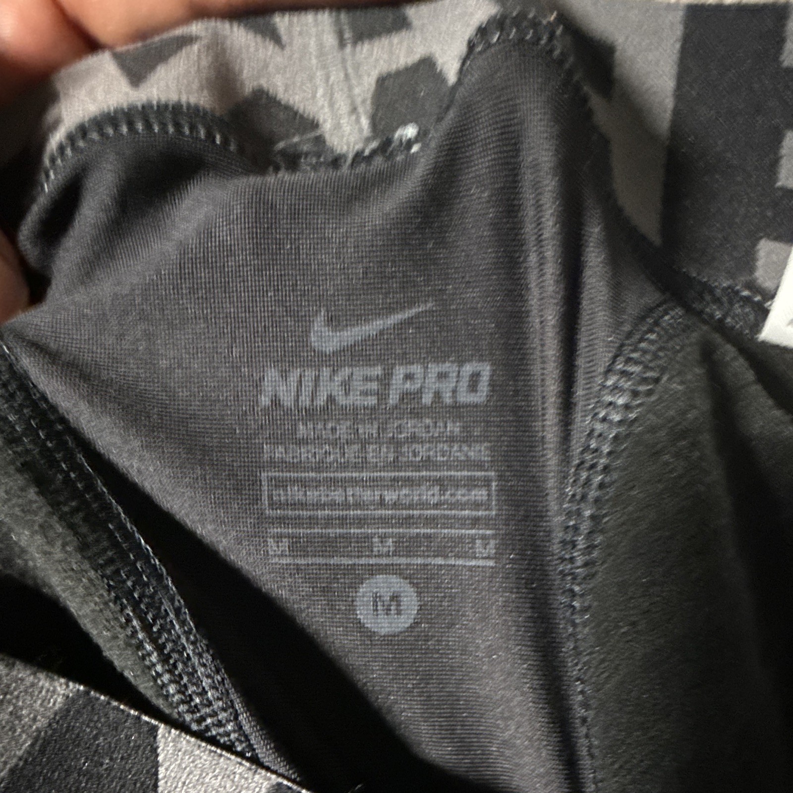 Nike Pro Men’s Compression Leggings Black/Gray M Stretch Gym Training