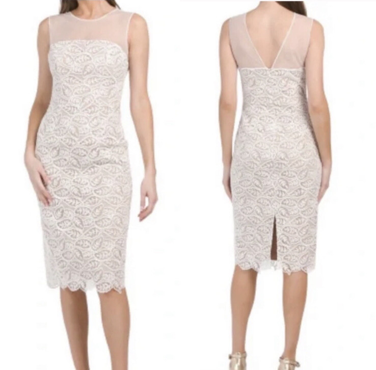 NWT DRESS THE POPULATION Tegan Lace Dress White XS Retail $288