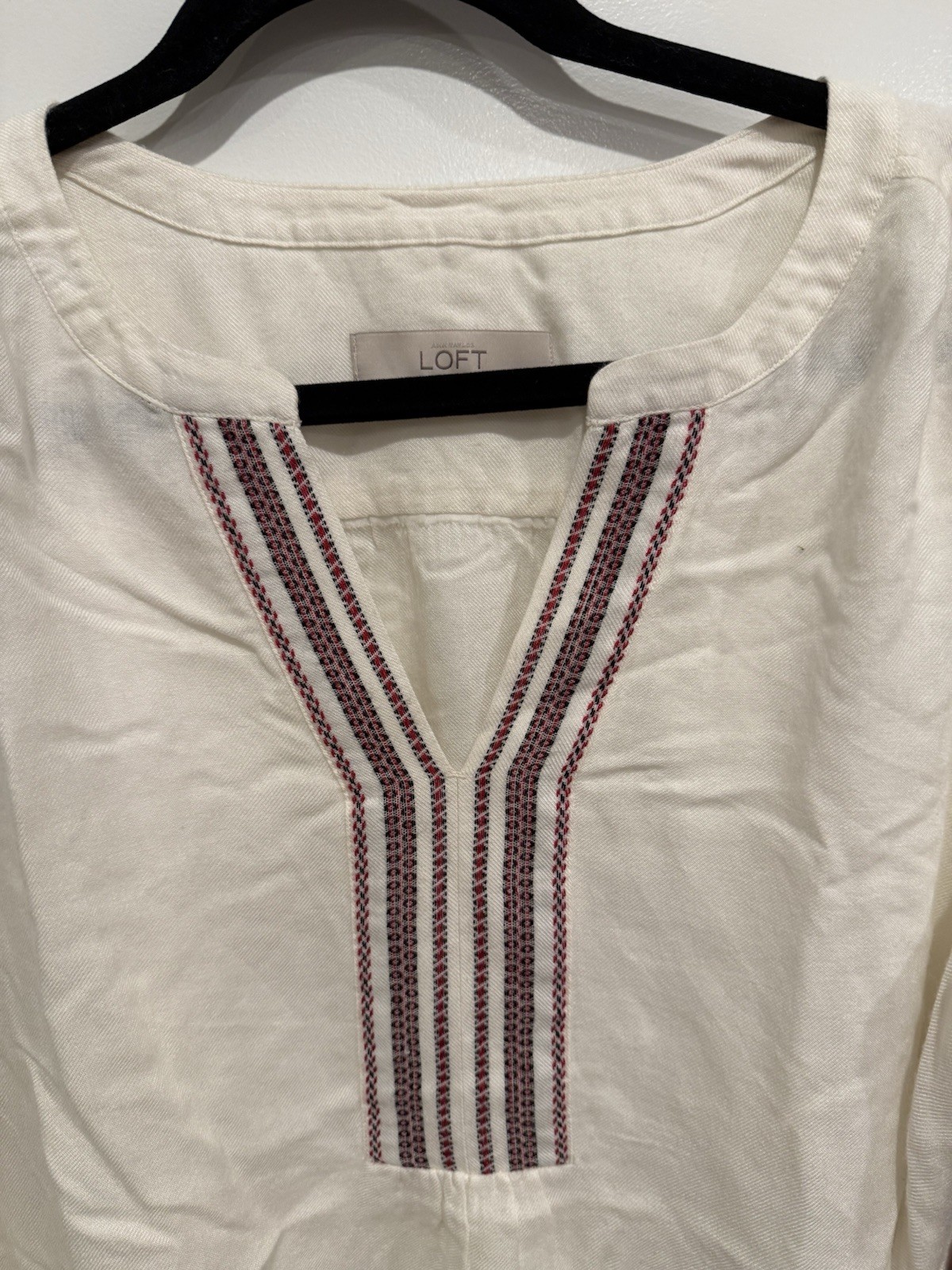 LOFT Lightweight Sz Large Boho Peseant Tunic Top cottagecore Cruise