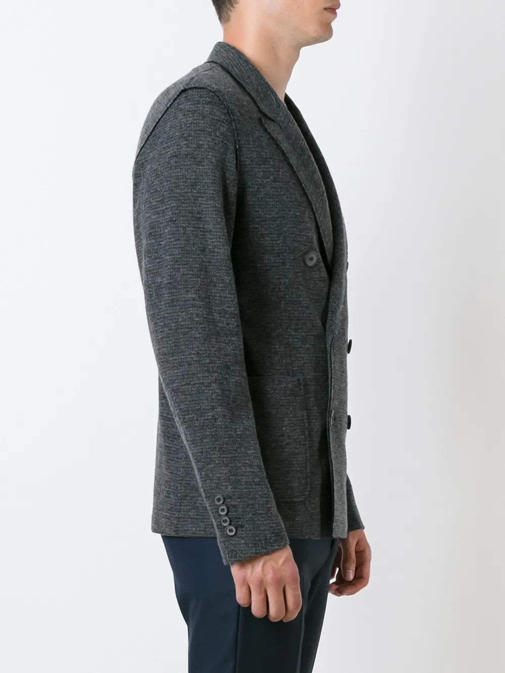 Lanvin Men’s Deconstructed Double-Breasted Blazer Jacket In Grey Size 48R $1595