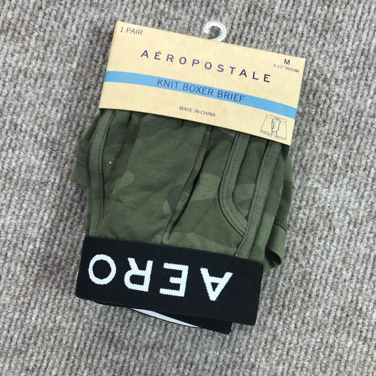 Aeropostale Boxer Brief Mens Medium Green Camo Stretch Logo Waistband Underwear