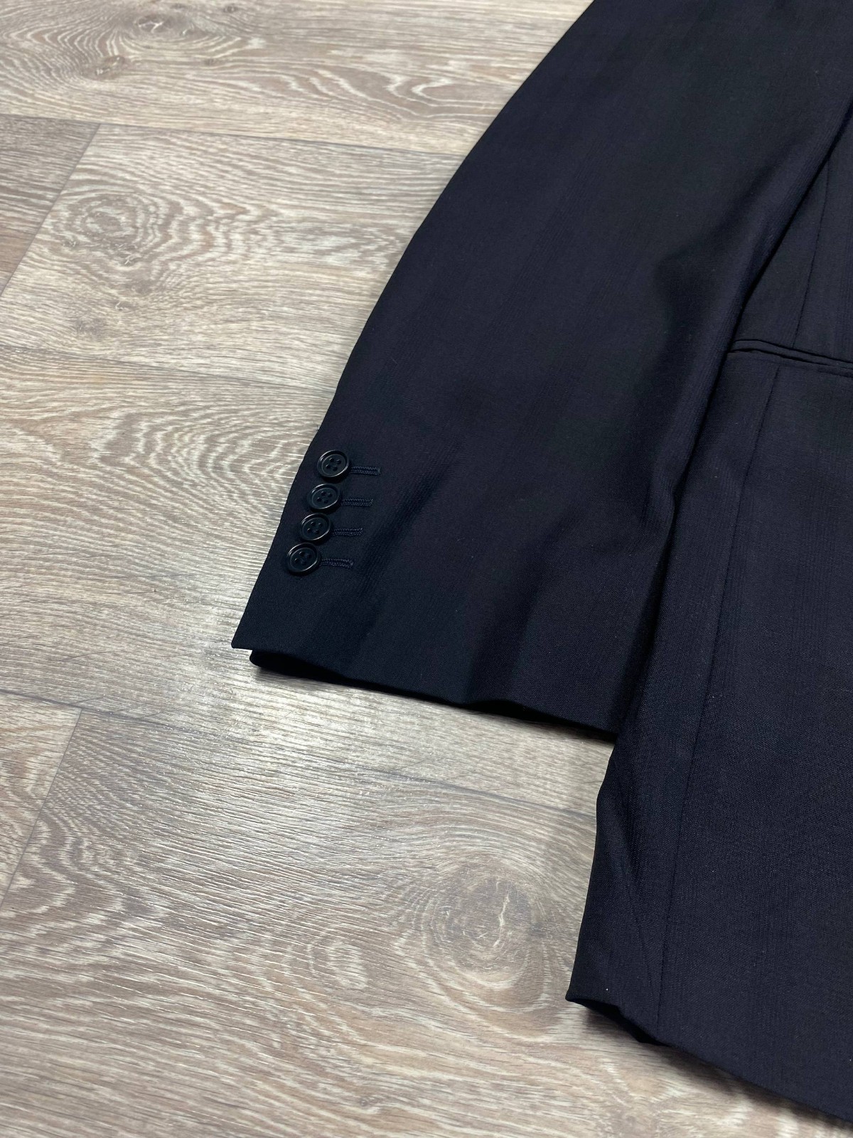 Canali Mens Blazer Muslin Wool Viscose Black Check UK 54 two button