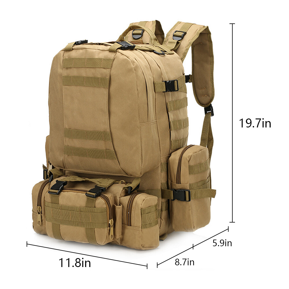 75L Military Tactical Backpack Large Army 3 Day Assault Pack Molle Bag Rucksack