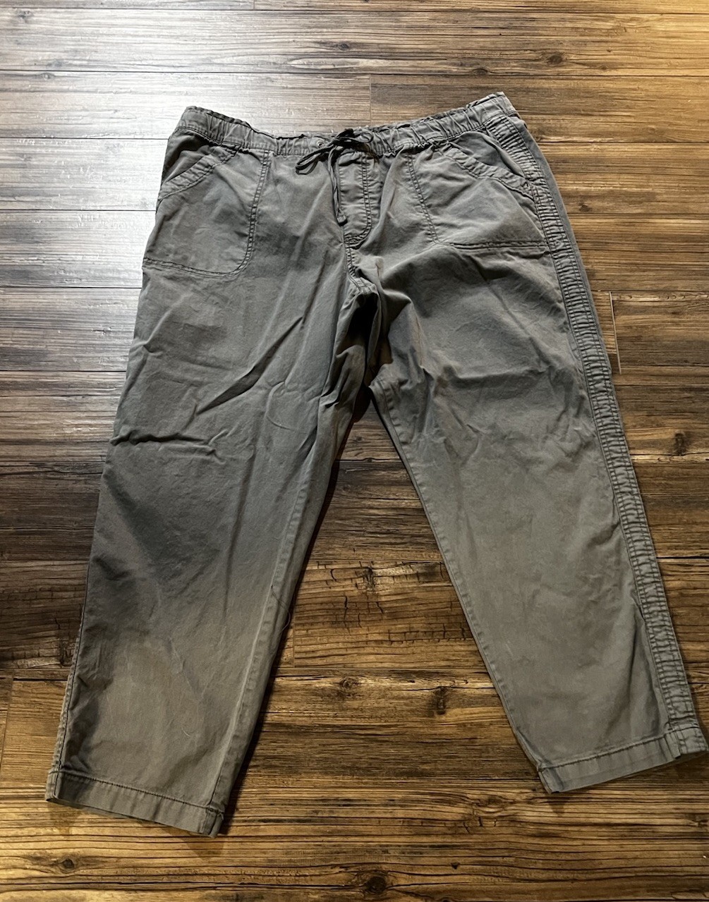 Sonoma Goods For Life Women’s XL Gray/green Pull On Drawstring Utility Pants