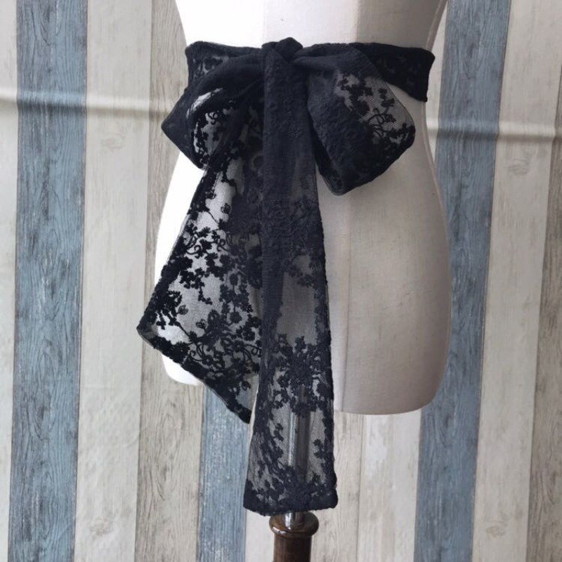 Women Floral Lace Waist Belt Sash Scarf Tie Ribbon Band Lolita ACC Decor