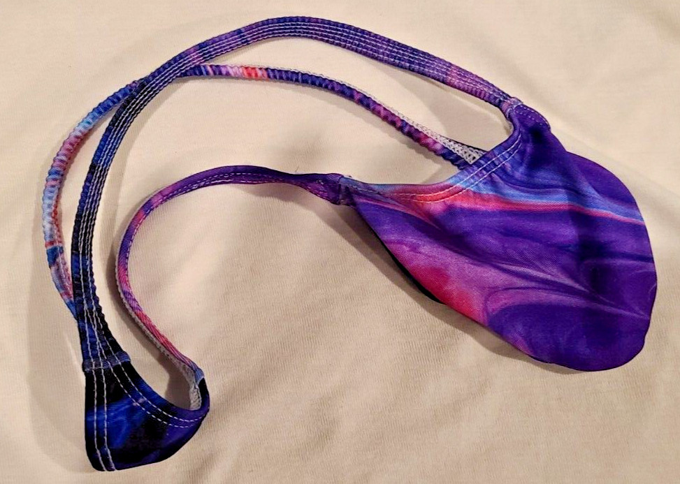 USA SELLER MENS SEXY BLUE/PURPLE SWIRL GRAPE SMUGGLERS MICRO THONG-(S/M 28-34)
