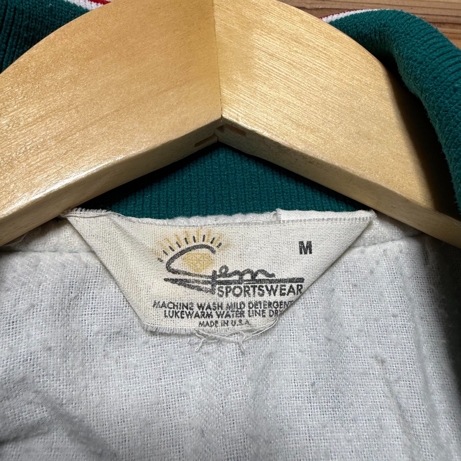 Vintage 90s University UM Patch Satin Bomber Jacket USA Made Medium
