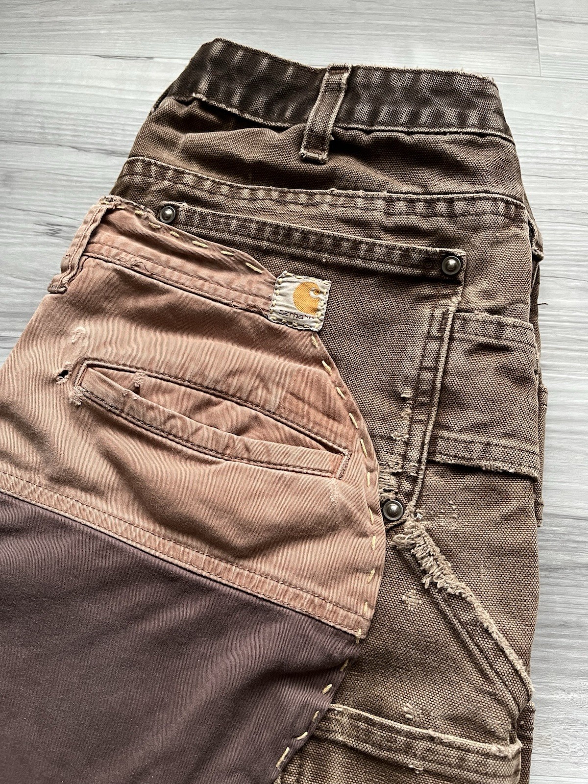 Vintage Carhartt B136 DKB Double Knee Carpenter Pants 32×27 – FADED & Repaired