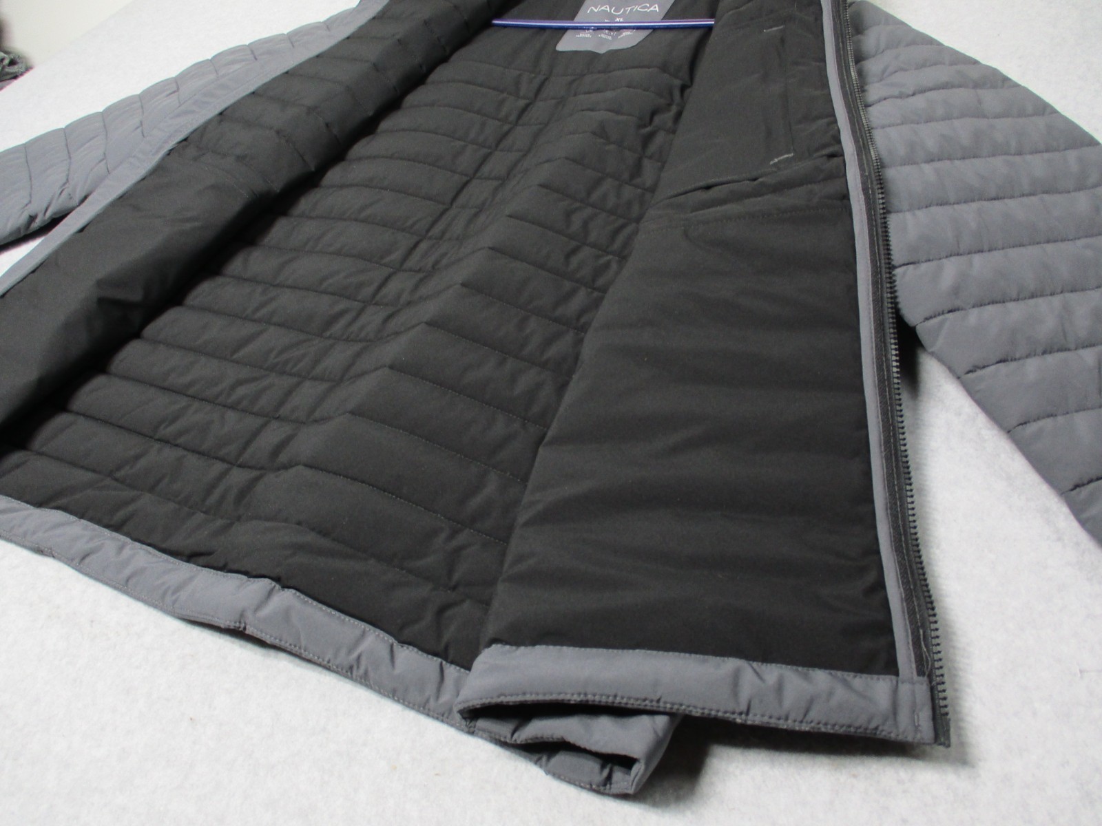 Nautica Puffer Jacket Performance Active Stretch Water Resist Gray Mens Large