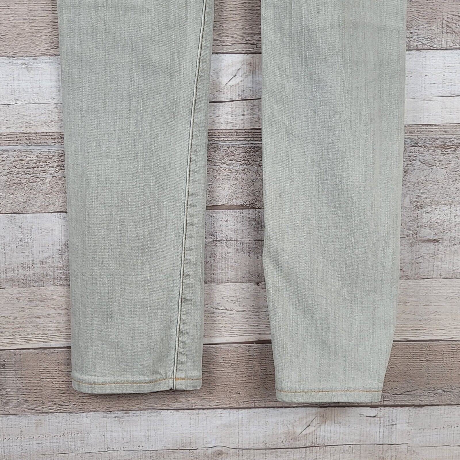 Womens Jeans Size 1 Gap Slim Straight Low Rise Grey Bleached Distressed Puckered