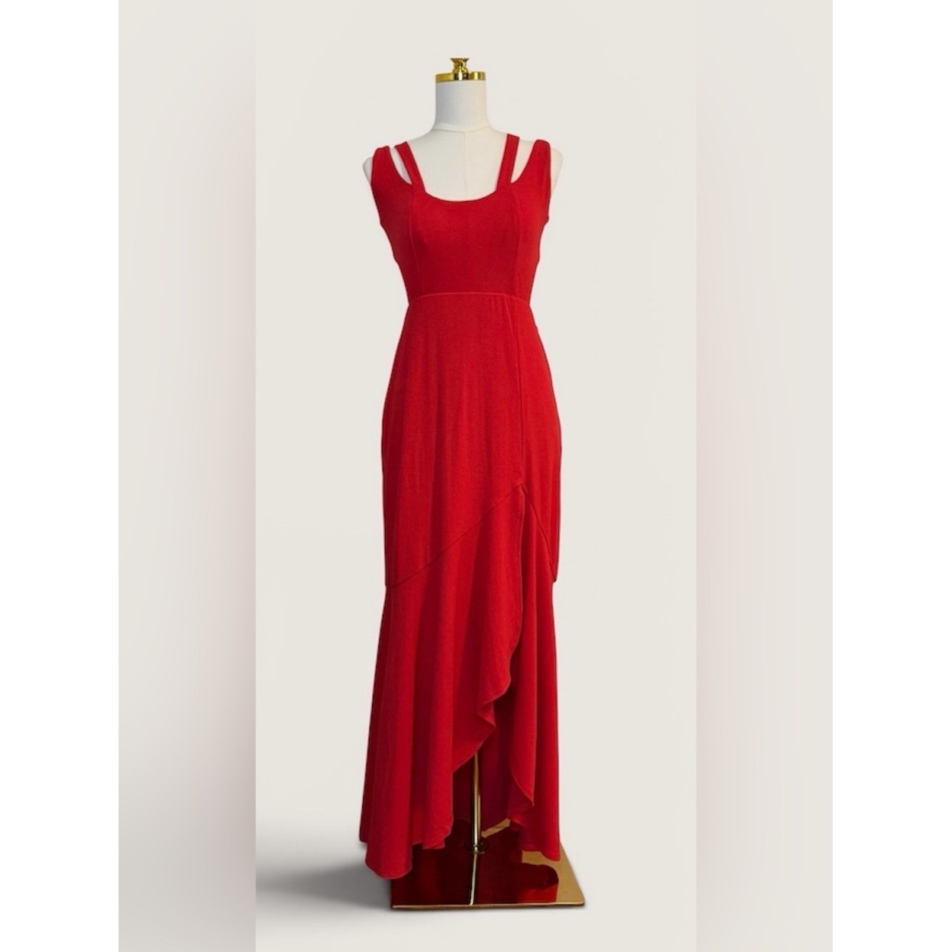 Maeve by Anthropologie Red Knit Maxi Dress Open Back Size M Euro Summer Wedding