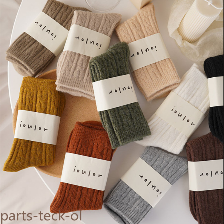 5 Pairs Wool Crew Design Knit Thick Soft Warm Fuzzy Color Girl Women Boots Socks