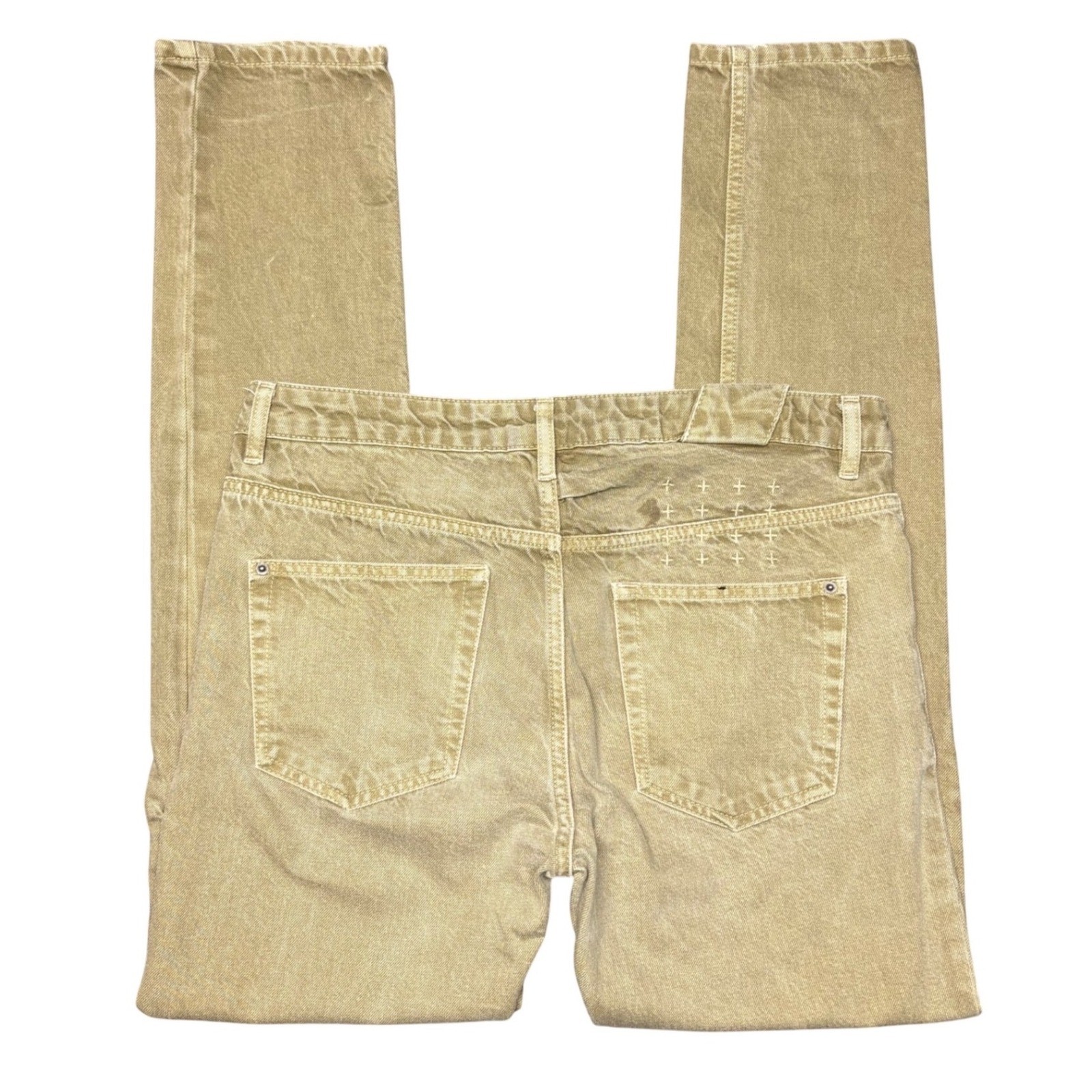 Ksubi Chitch Sand Wash Slim Tapered Denim Jeans Mens 33 Tan Beige