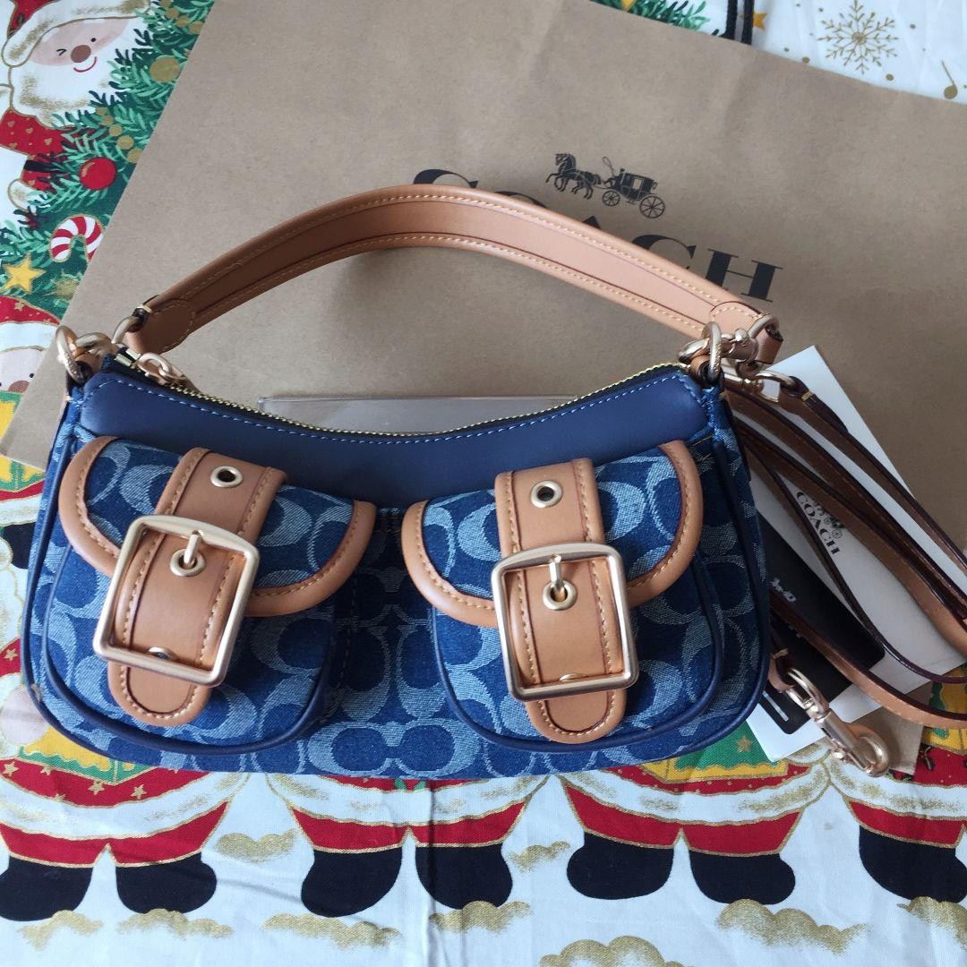 COACH Ashton Baguette Bag In Signature Canvas Denim CY700