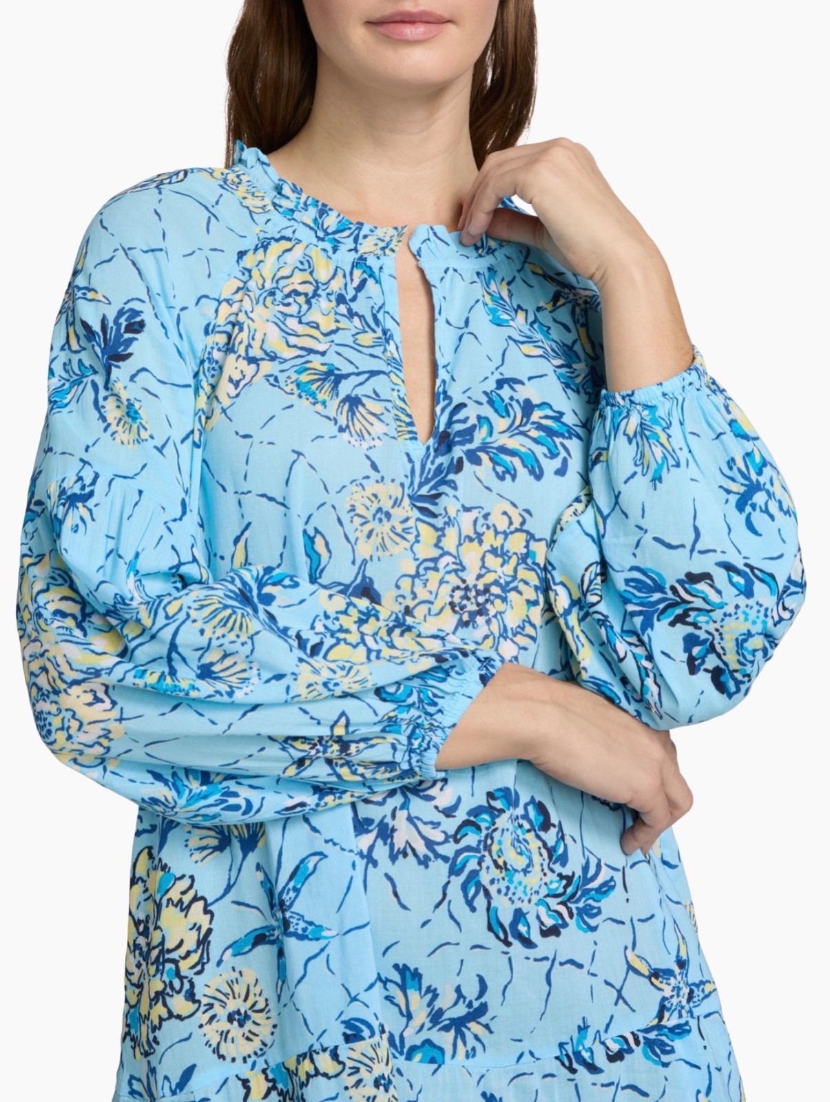 lilly pulitzer BELLEVUE BLUE BREAKERS BEACH coverup DAVIAN LONG SLEEVE Size M