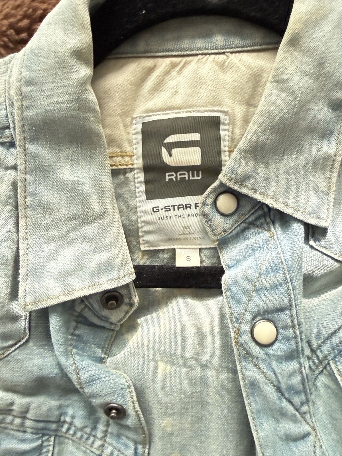 G-Star RAW Men’s Blue Denim Jacket Size S Button Front Pockets
