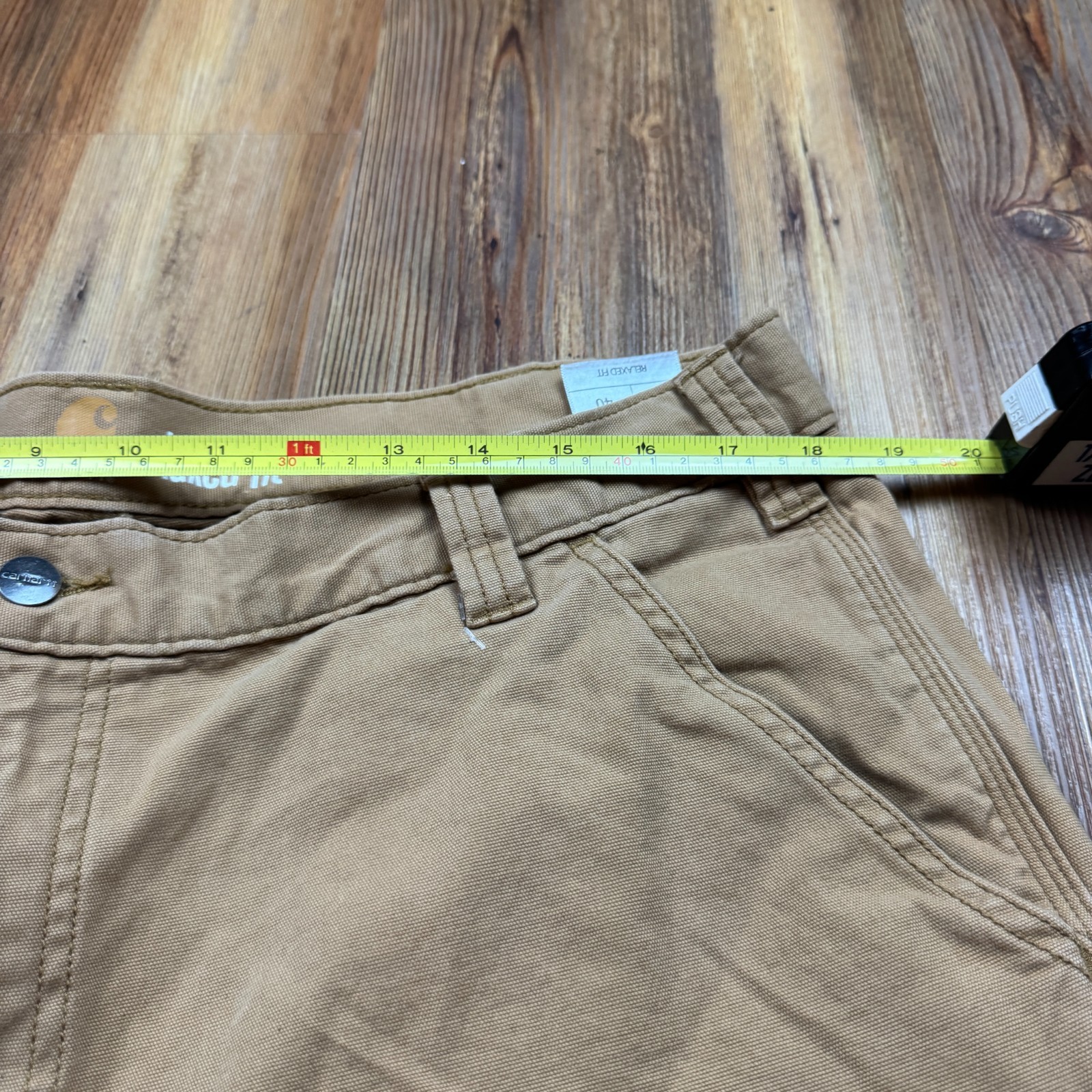 Men’s Carhartt Tan Khaki Canvas Work Shorts Relaxed Fit 40