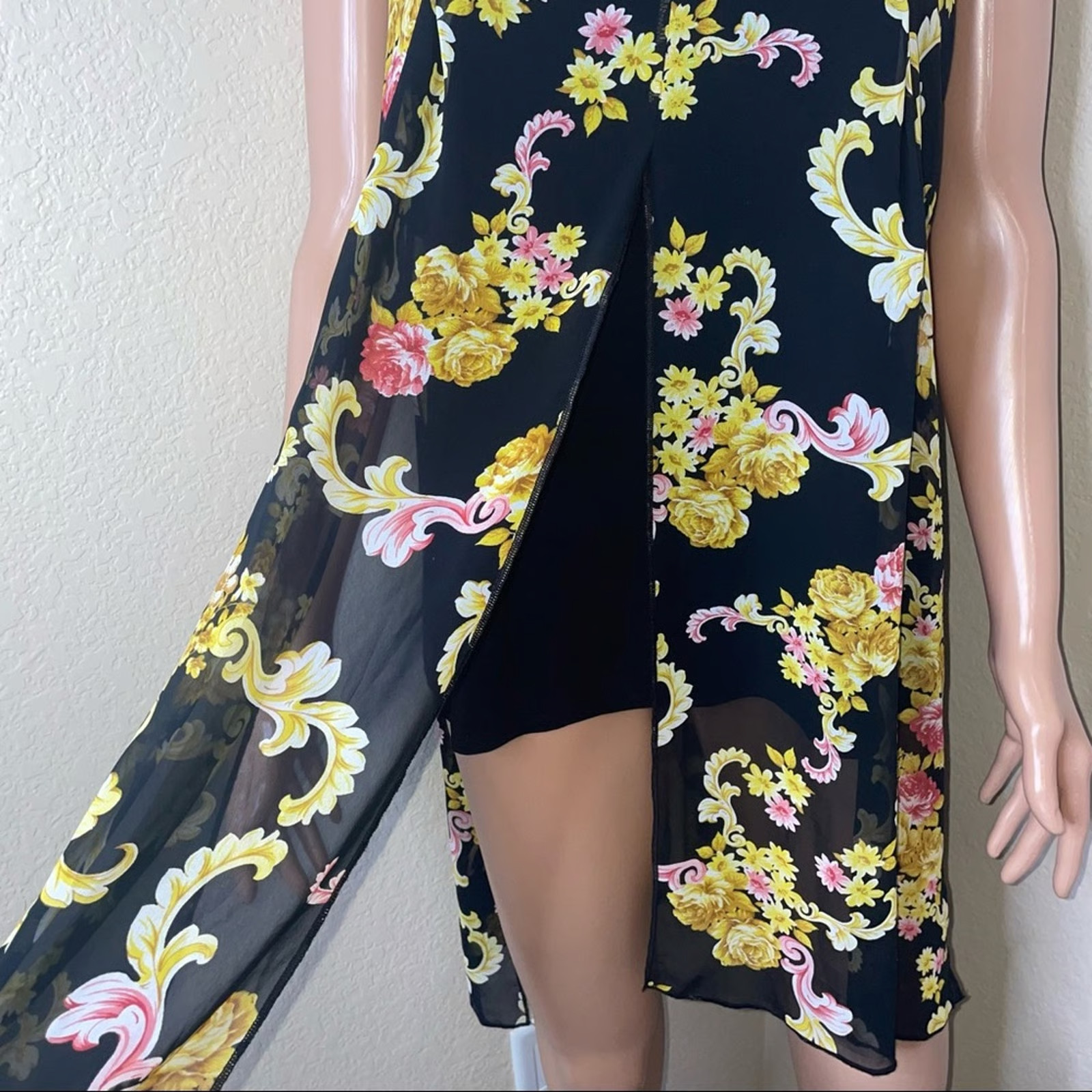 Adele & May too tunic style floral print SZ Large lightweight sleeveless dress