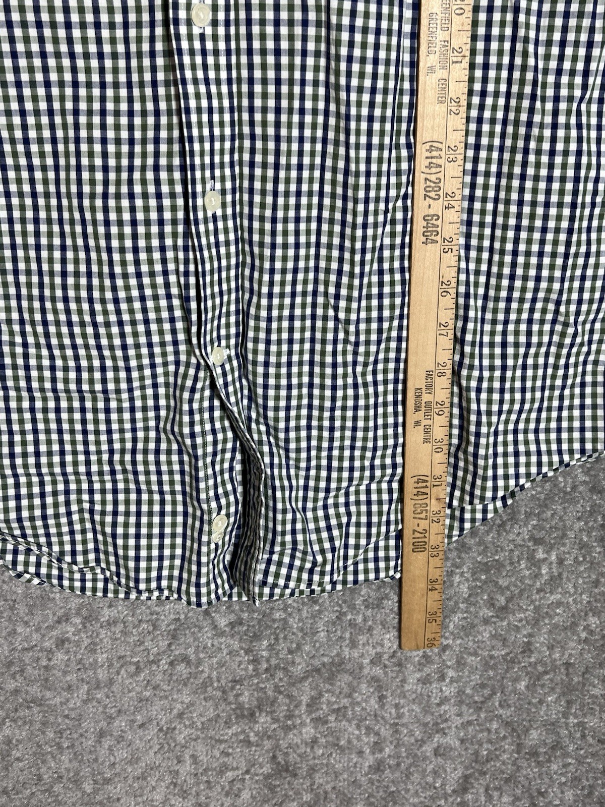 Lands End Traditional Fit Button Down Shirt Mens Size 18.5-35 Blue Green White