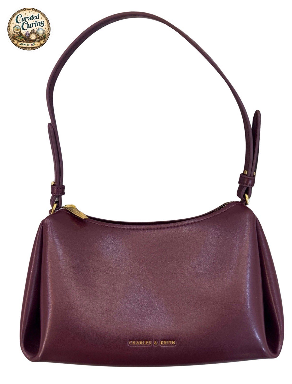 Charles & Keith Burgundy Leather Shoulder