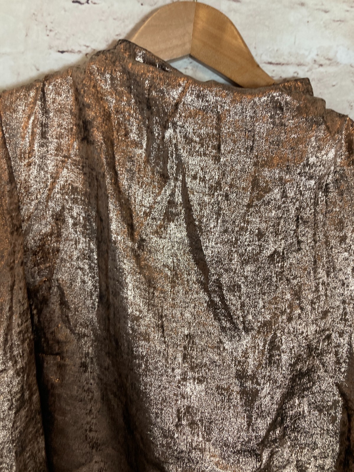 Future Collective Kahlana Barfield Brown Top Womens Small Copper Satin Shimmer