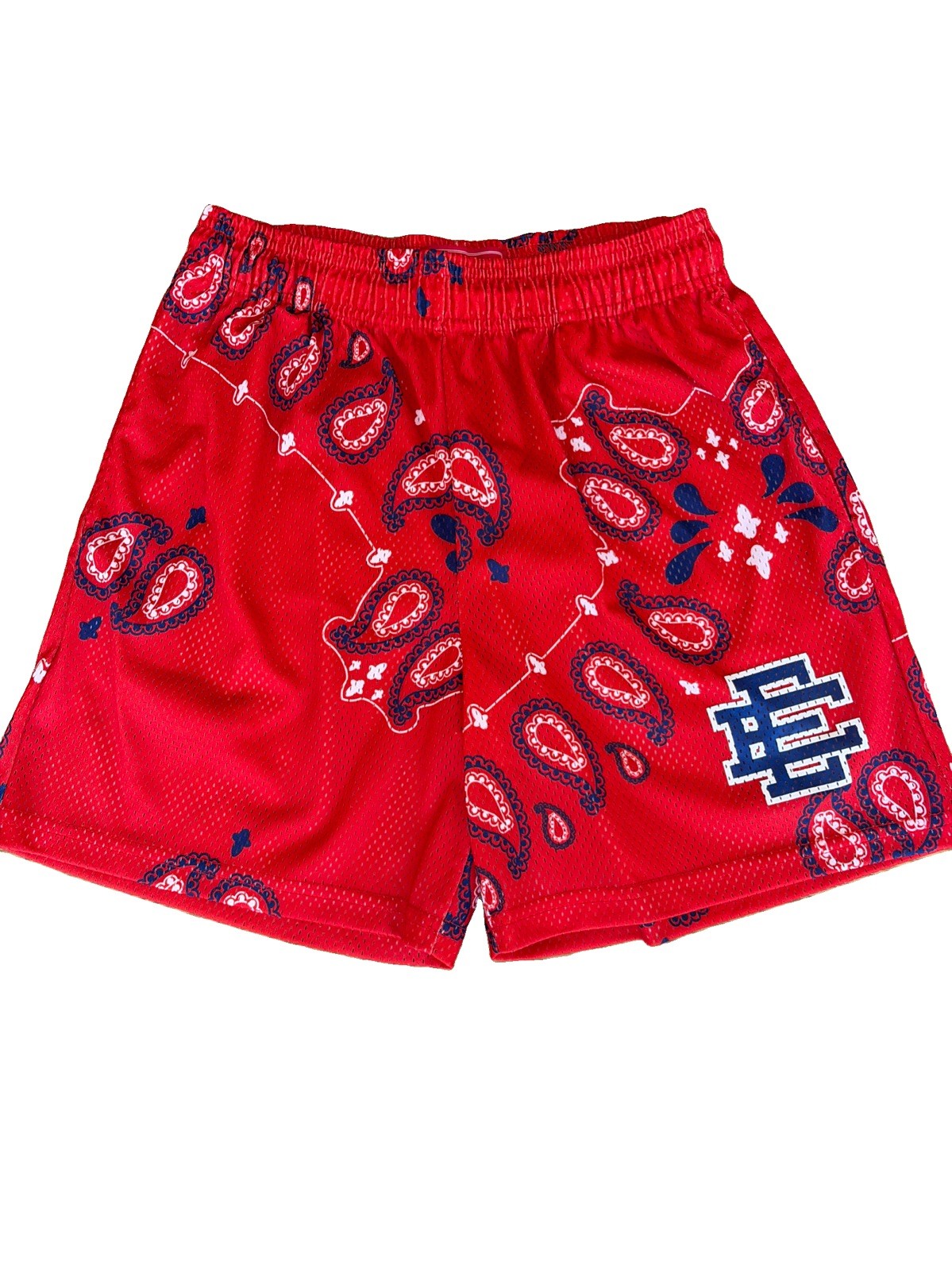 Eric Emanuel EE Basic Red And Blue Paisley Shorts Medium