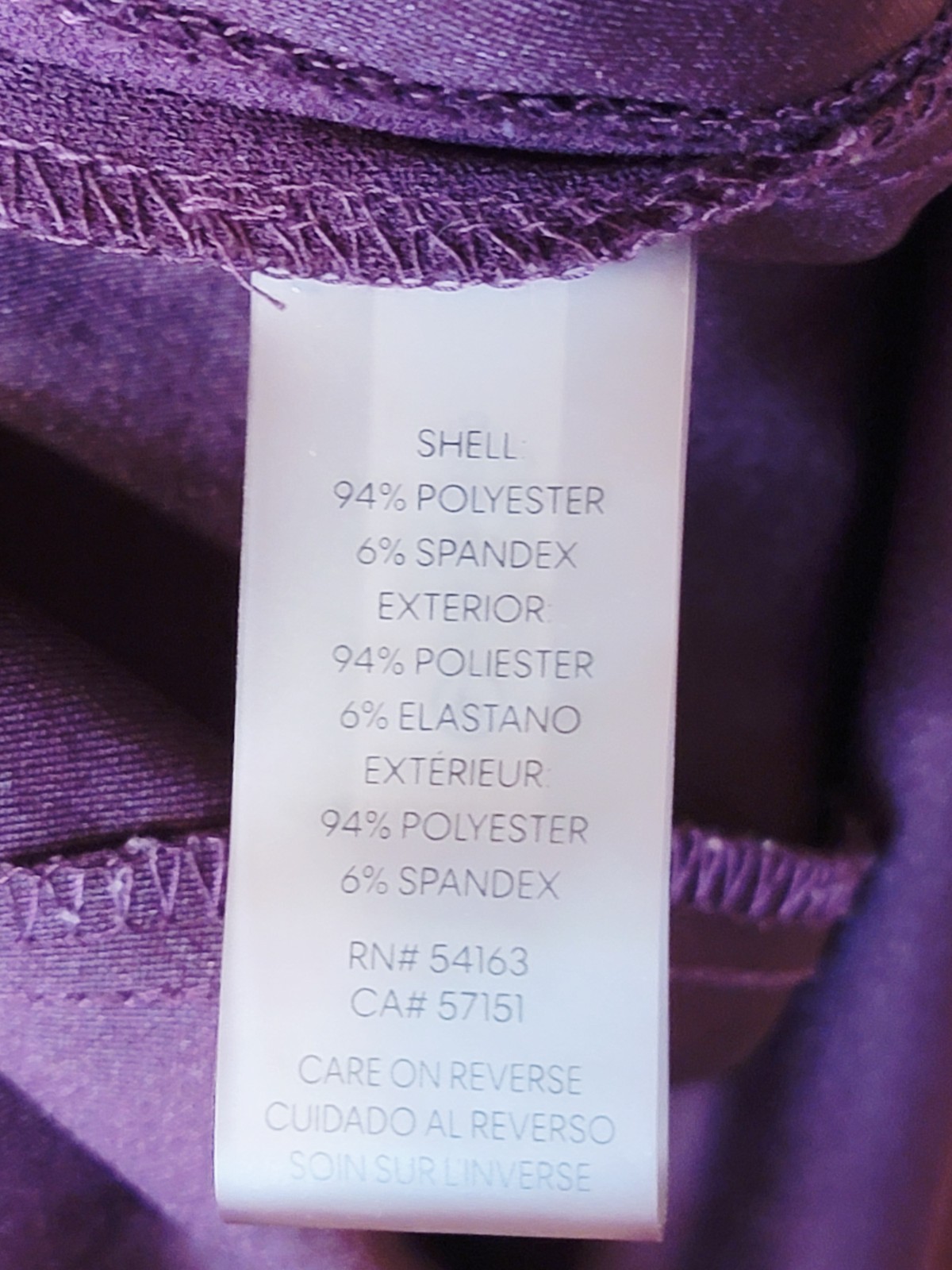 Calvin Klein Purple Sheath Dress Size 8 Sleeveless Knee Stretch Zip Back Bodycon