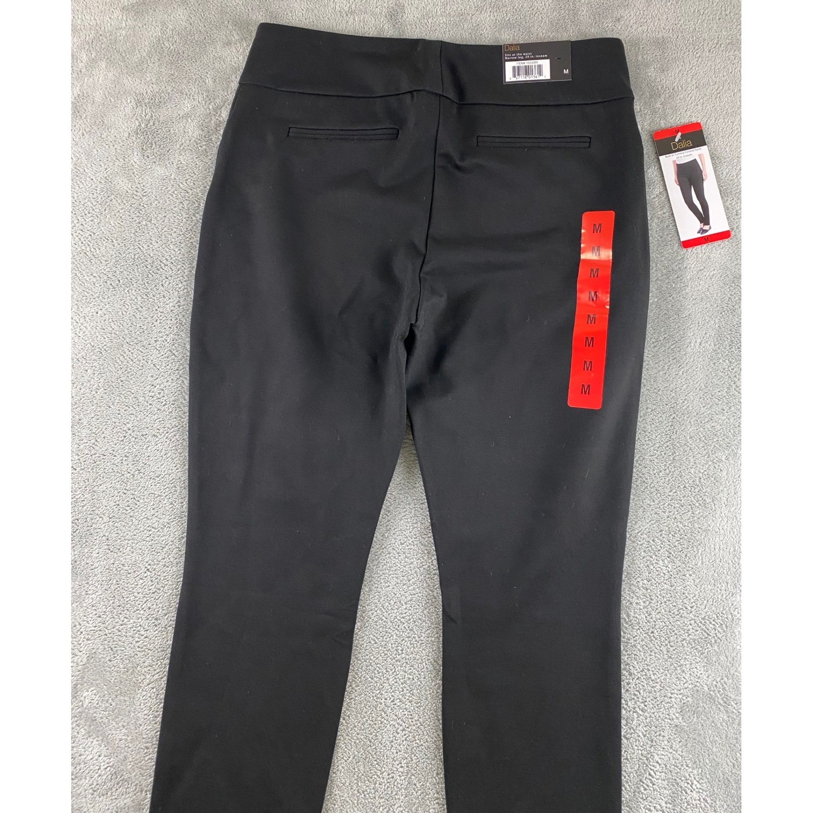 Dalia Womens Black Tummy Control Pull On Dress Pants Size M 1533395 Slim Leg