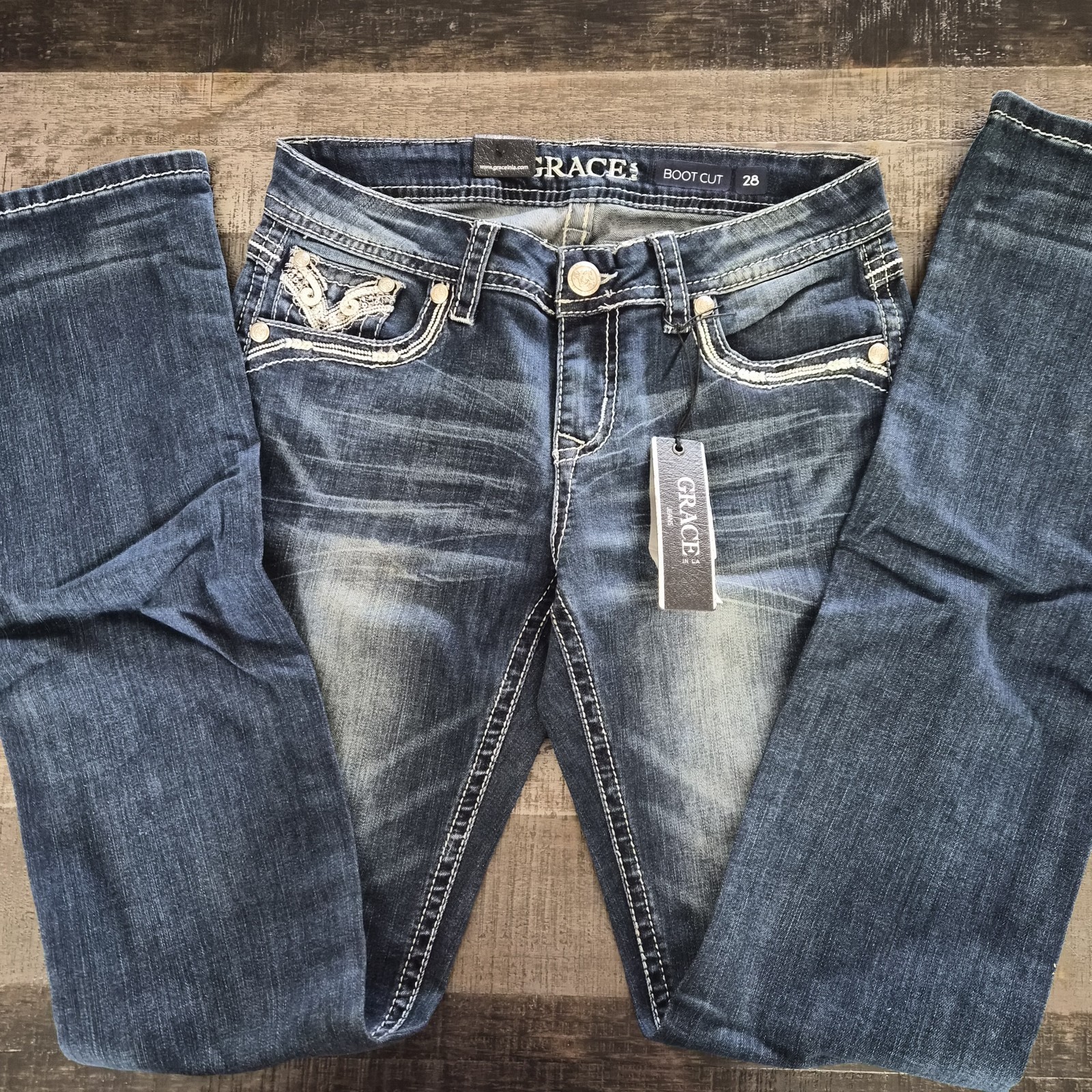 GORGEOUS Grace In L.A. Regular Fit Bootcut Jeans ~ SZ 30″ & 33″ Inseam ~ BNWT!