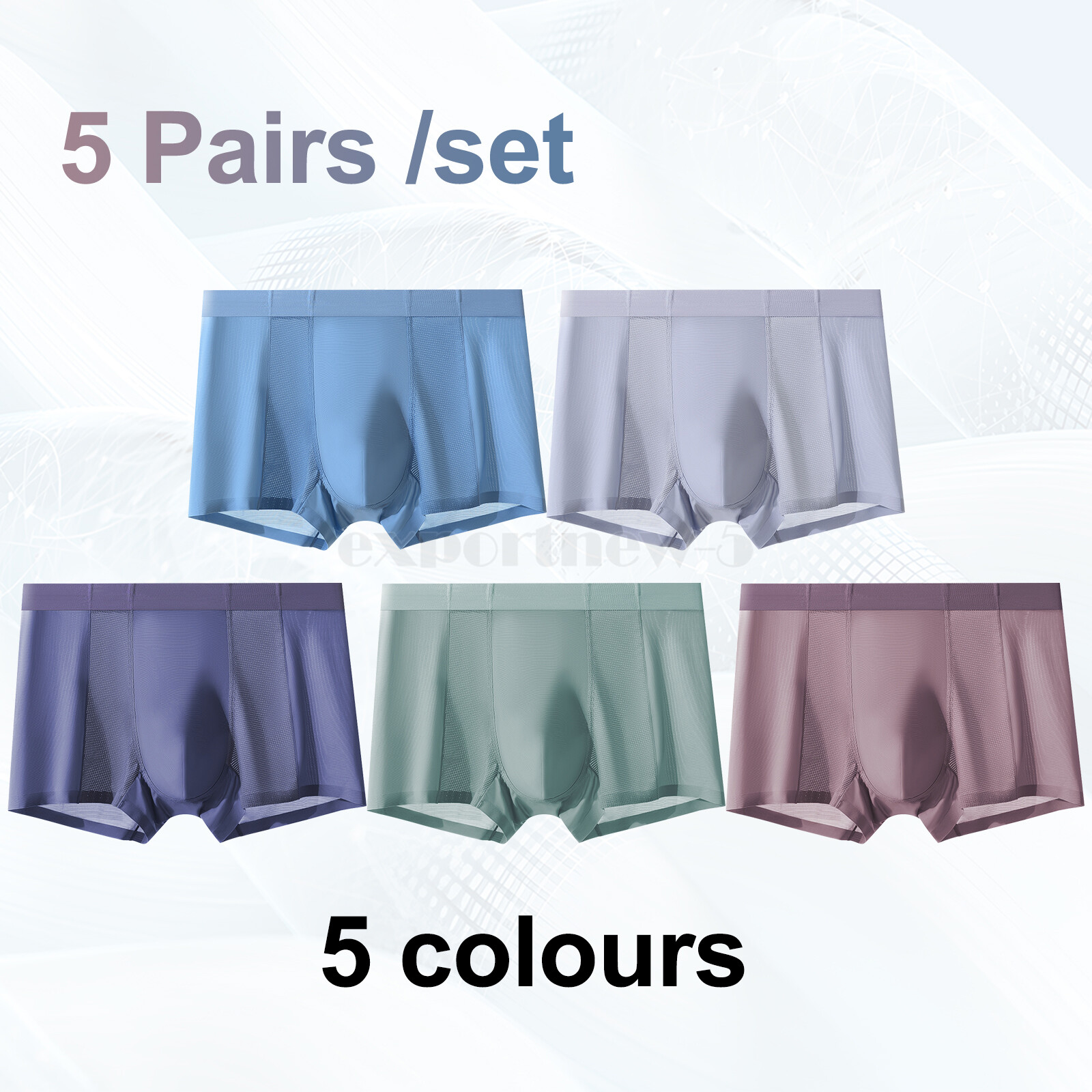 5 Pack Men Underwear Trunks Ball Pouch Bulge Enhancing Micro Modal Boxer Briefs