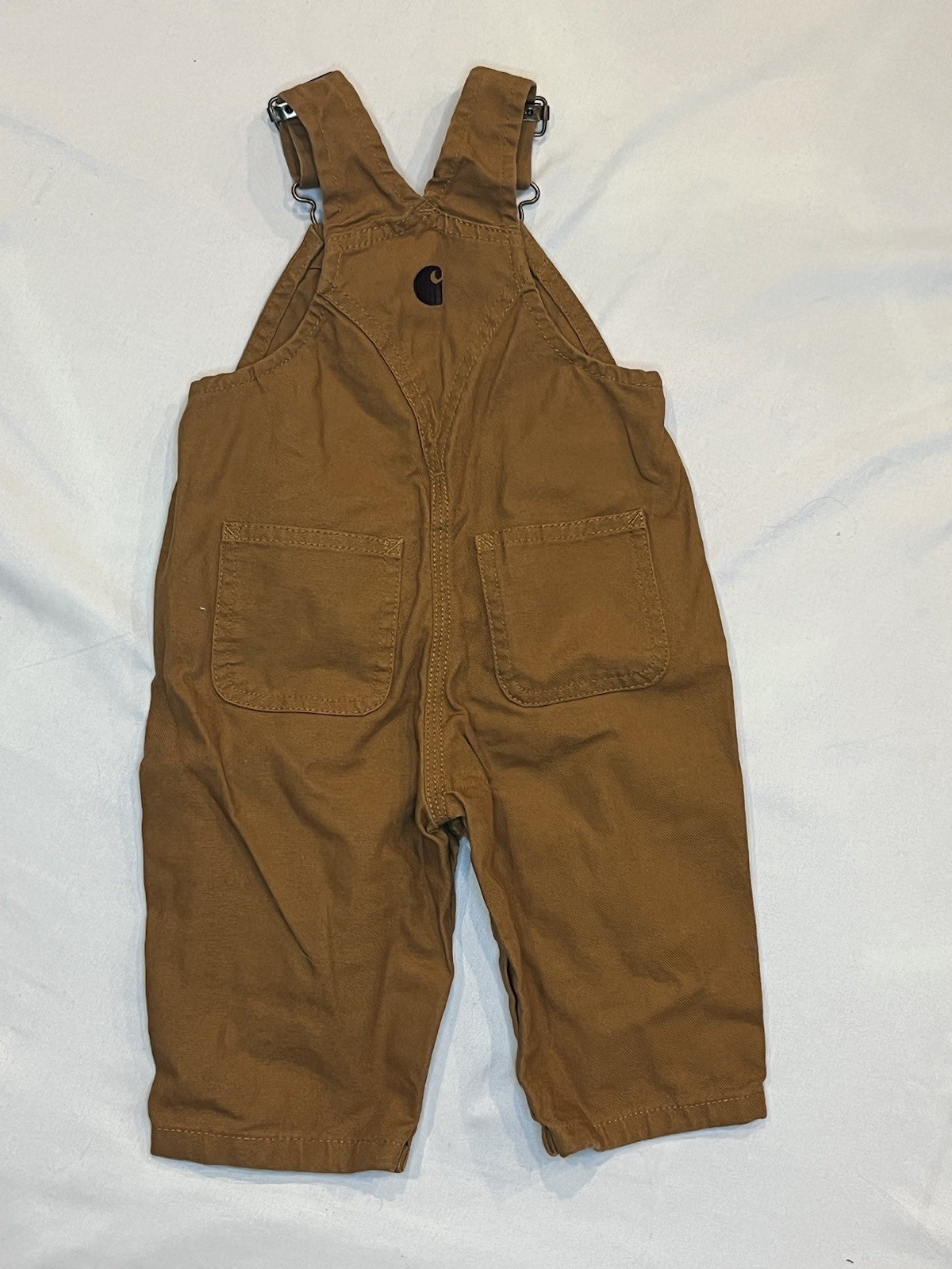 NWOT 6 Months Carhartt Rugged Flex Loose Fit Denim Overalls Bibs Brown Canvas