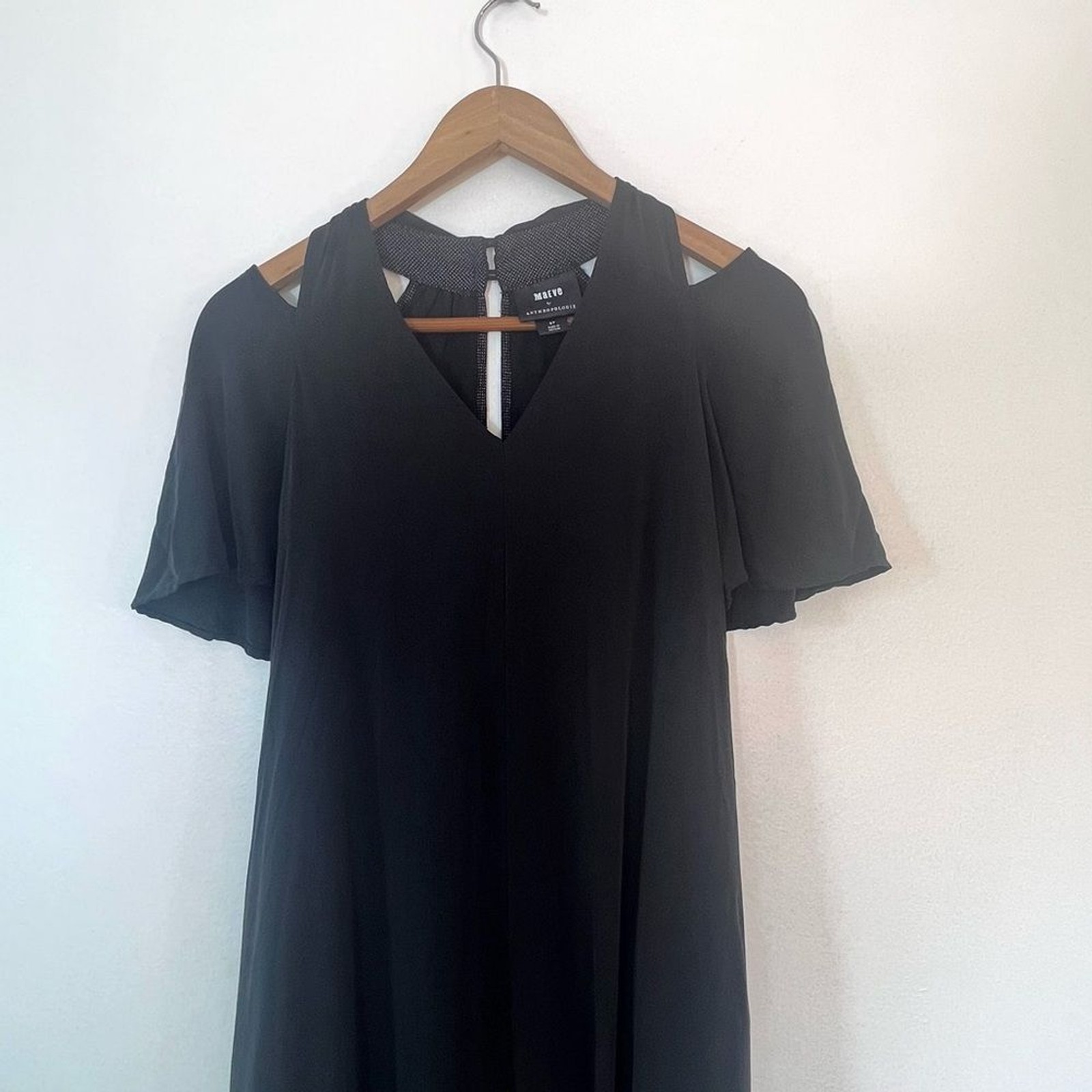 Anthropologie Maeve Georgina Streamlined Silhouette Pockets Midi Dress Sz S