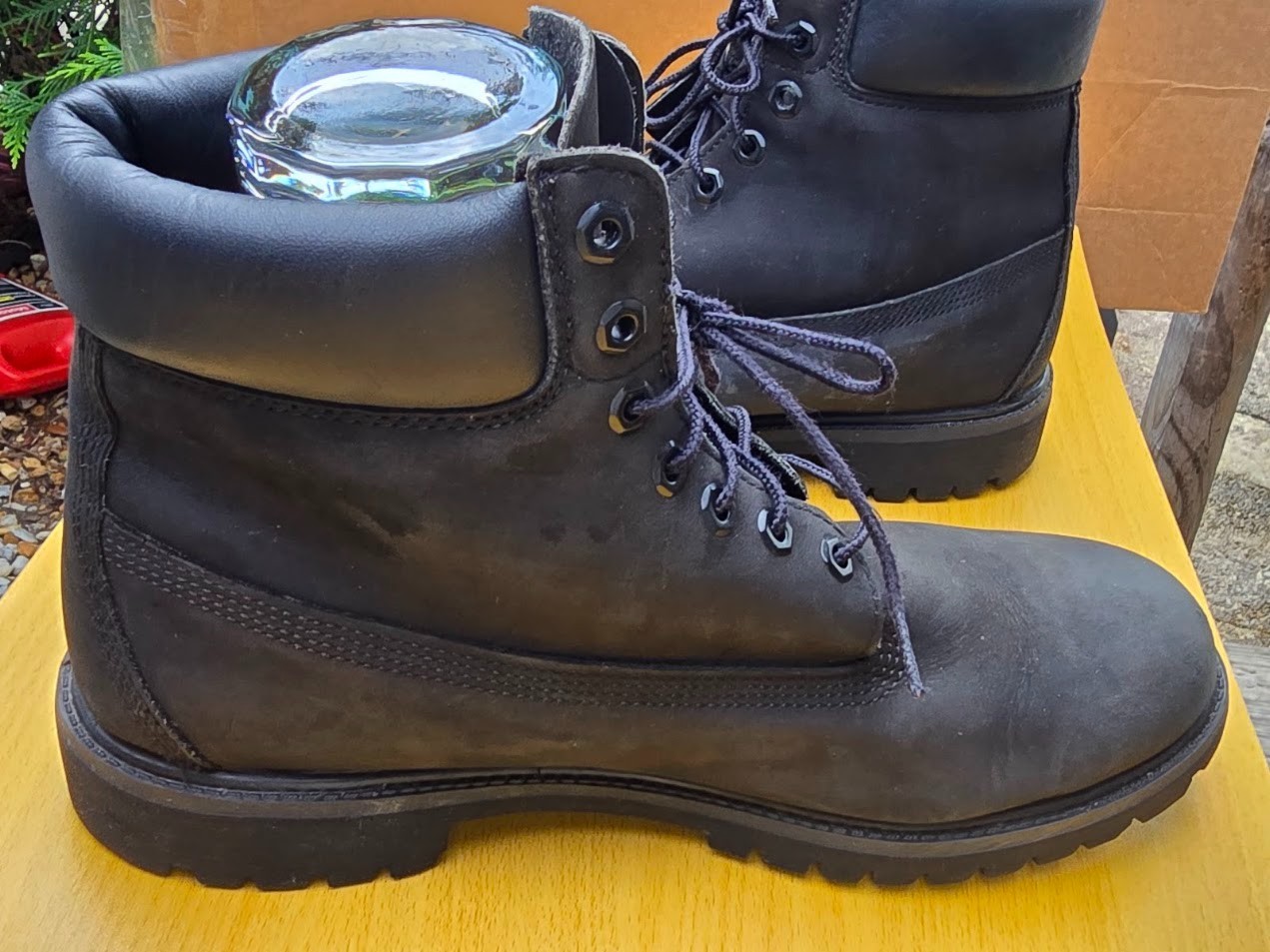 Timberland Men’s Size 12M Black Nubuck Waterproof Work Boots