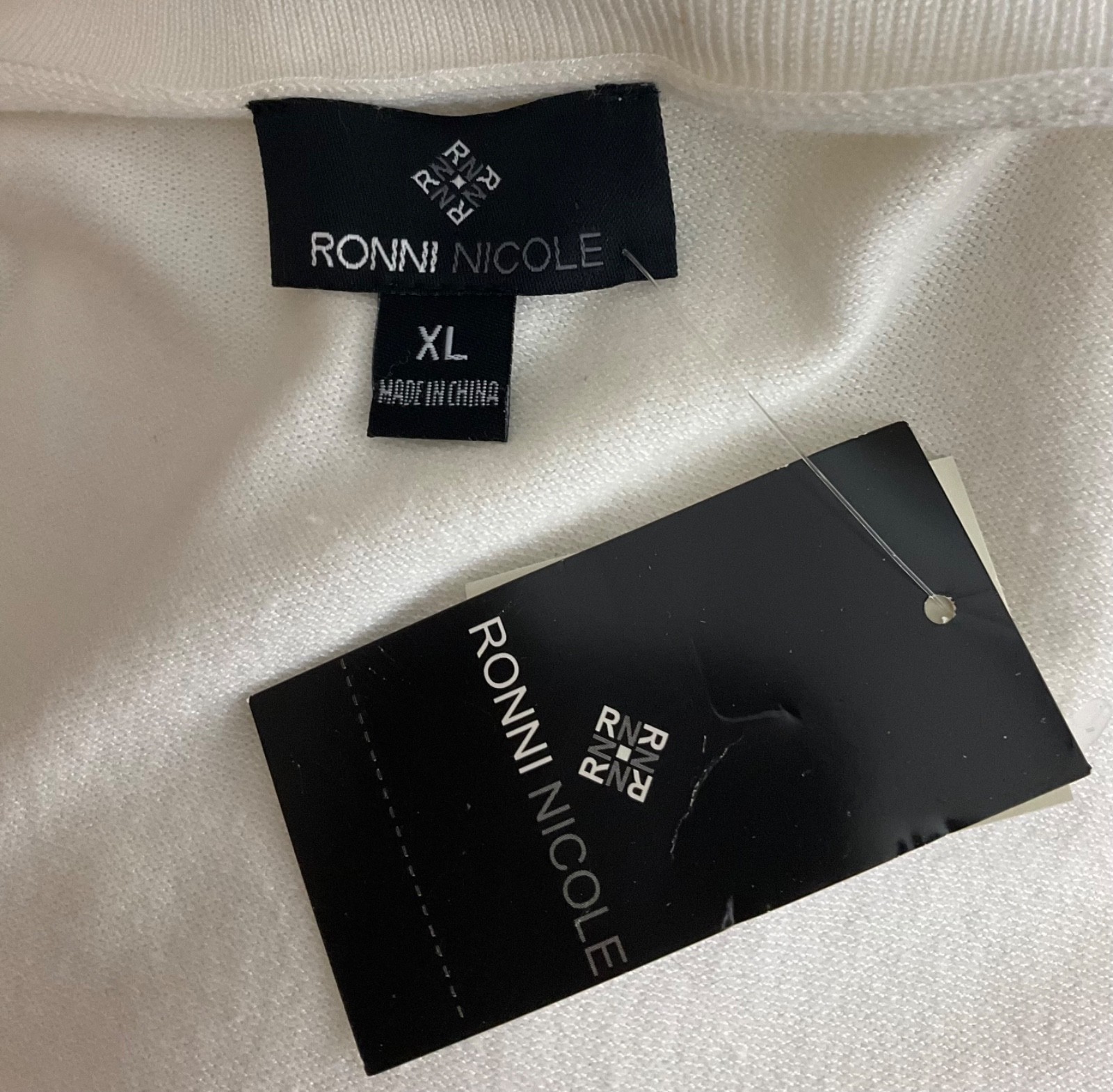 Ronni Nicole Cardigan Shrug Sweater Women Size XL White Bolero Open Front NWT