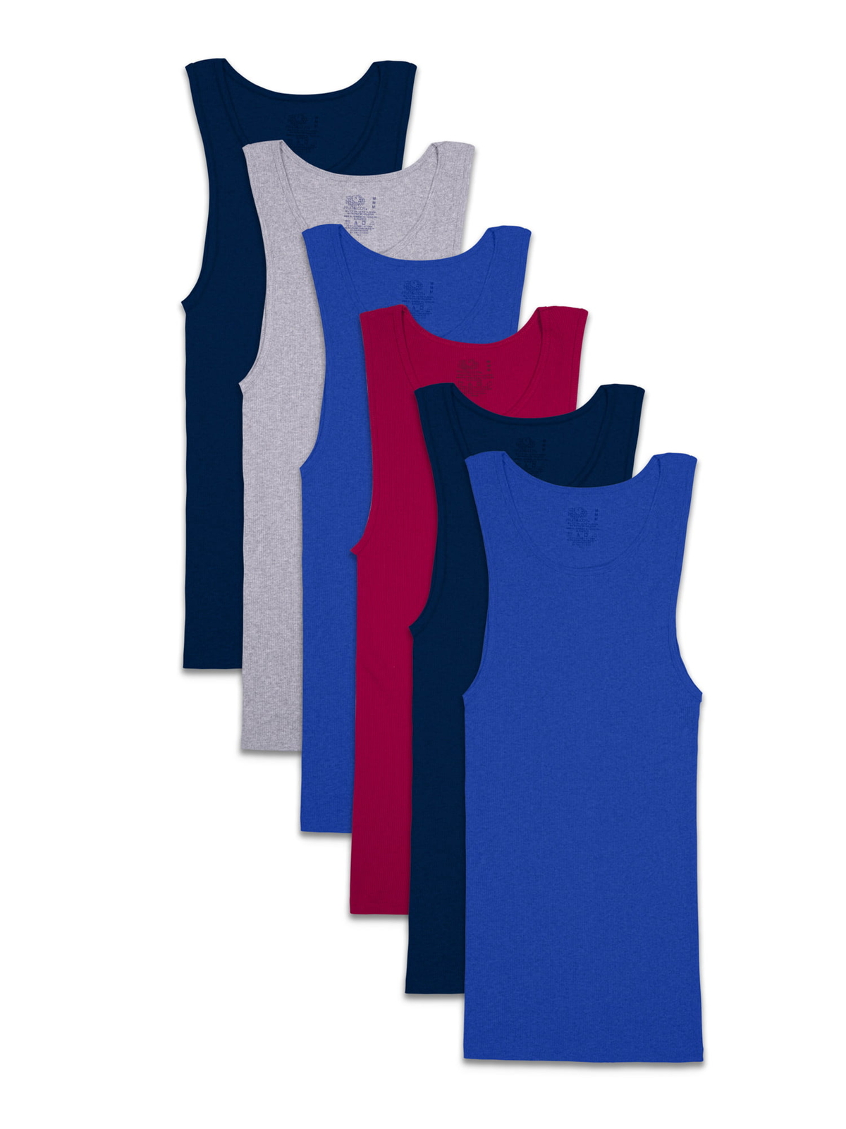 Fruit of the Loom Men’s Assorted Color Tank A-Shirts, 6 Pack FREE SHIPPING!