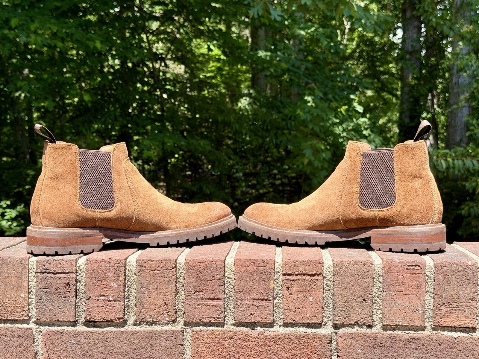 Johnston & Murphy Barrett Chelsea Boots Tan Oiled Suede TRUFOAM Men’s Size 10.5M