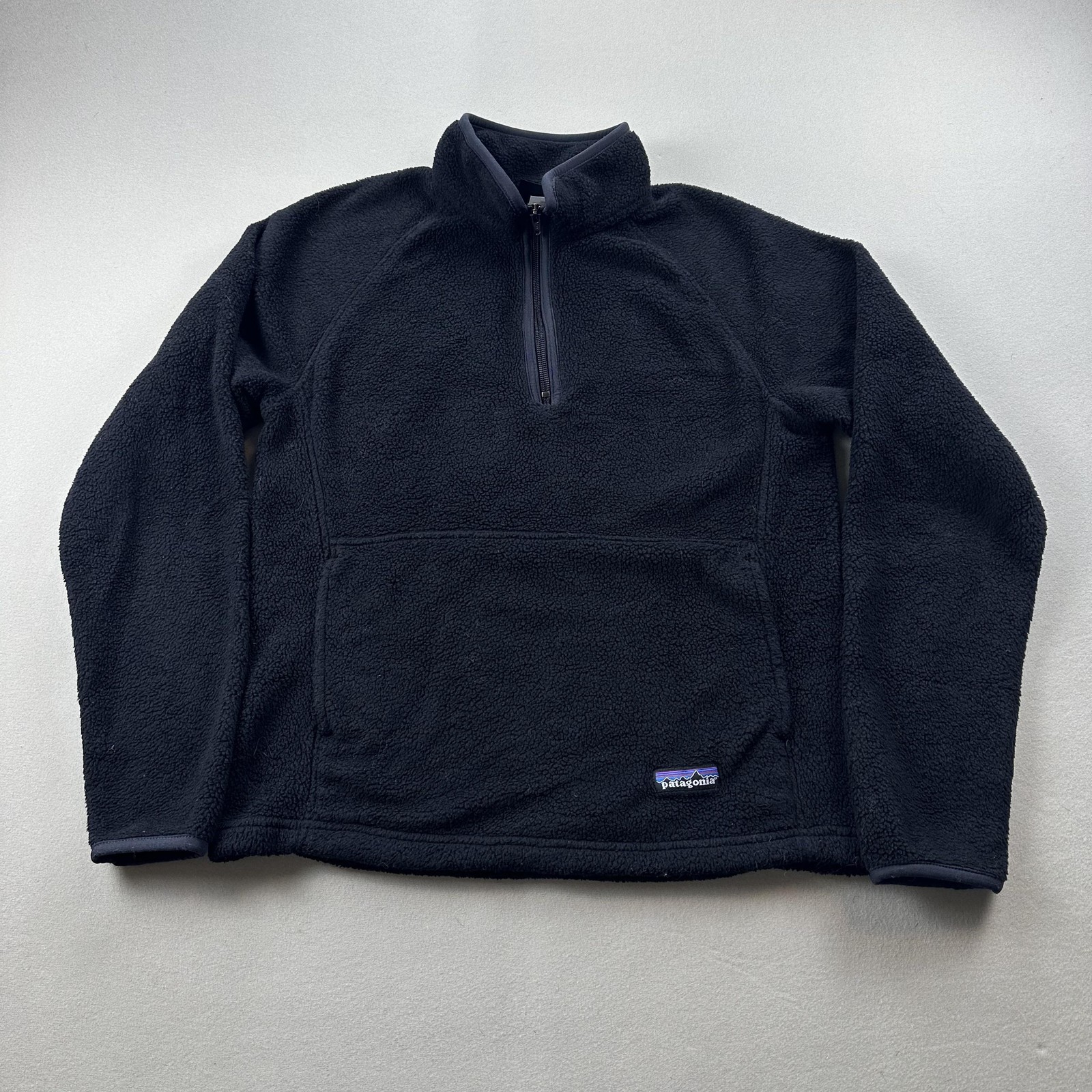 Patagonia Jacket Synchilla Fleece Marsupial Womens Small Black 1/4 Zip Outdoor