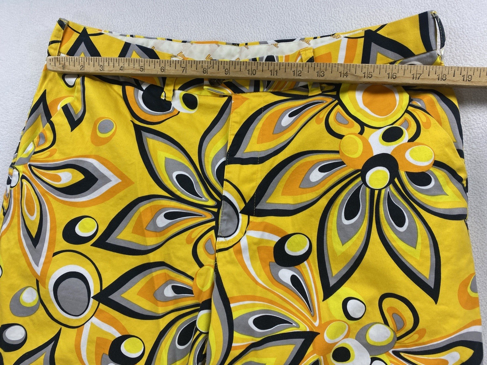 Loudmouth Golf Chino Shorts Men’s 38×10 Yellow Outdoor Stretch Performance