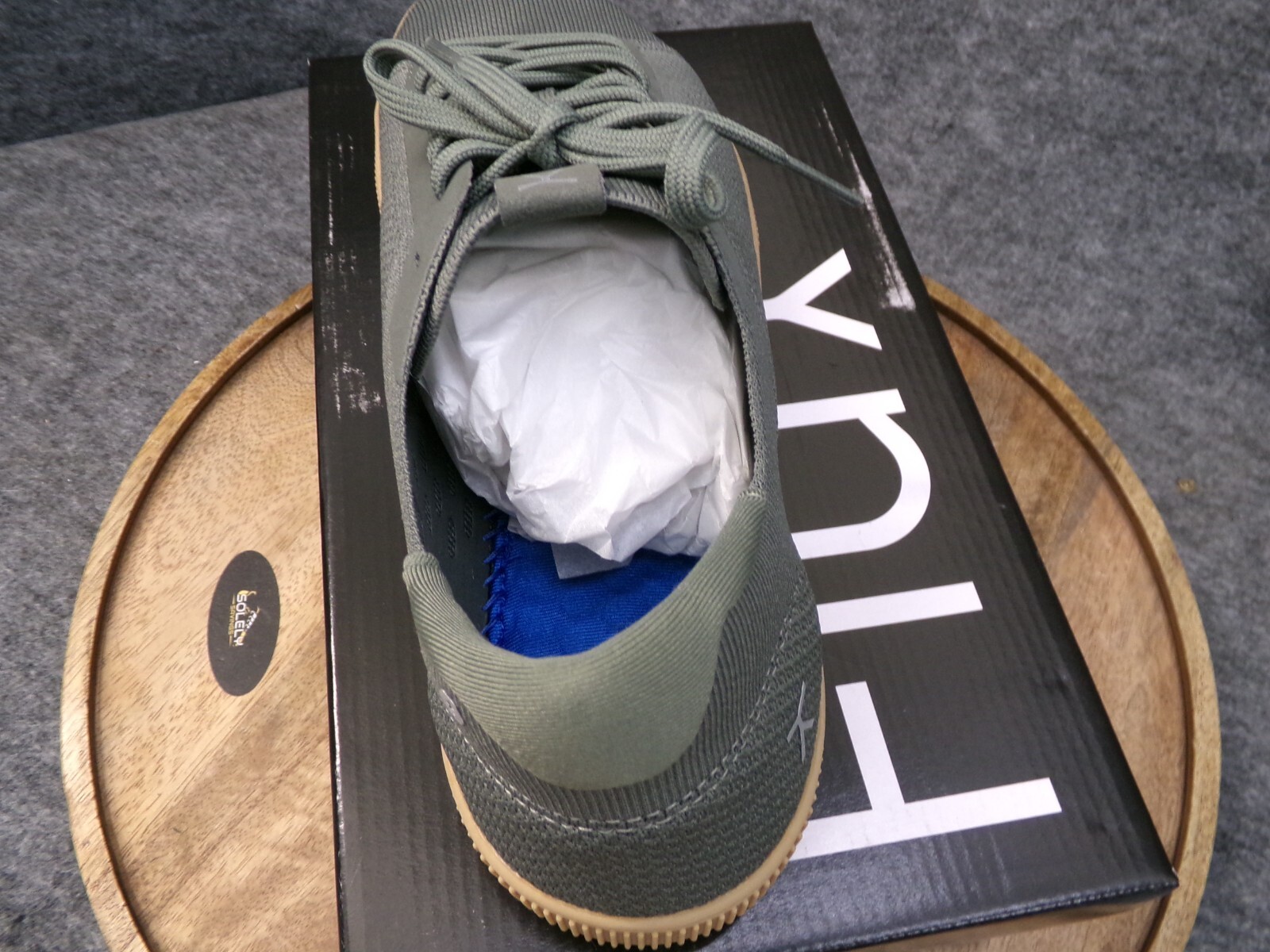 Flux Adapt Trainer Olive Gum Barefoot Athletic Knit Shoes Sneakers Mens Size 12