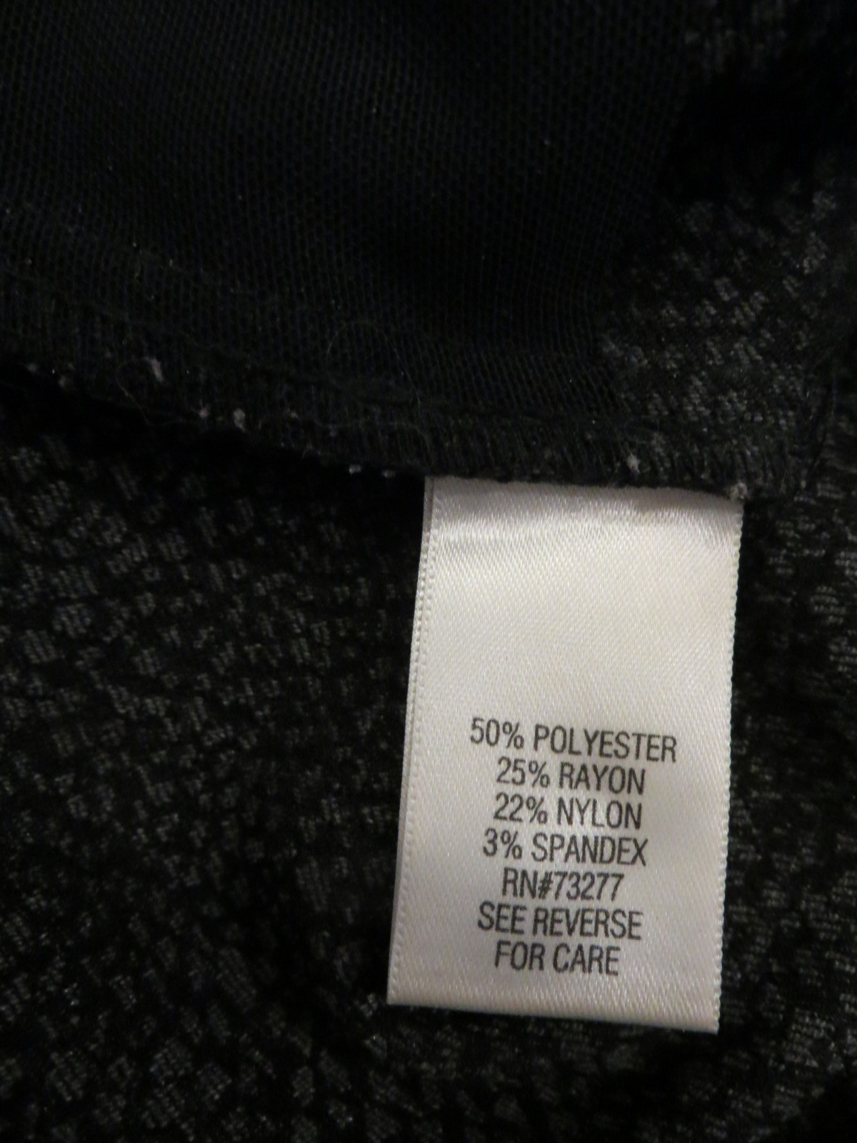 Briggs Stretch Black/Gray Pull On Straight Leg Pants Size L