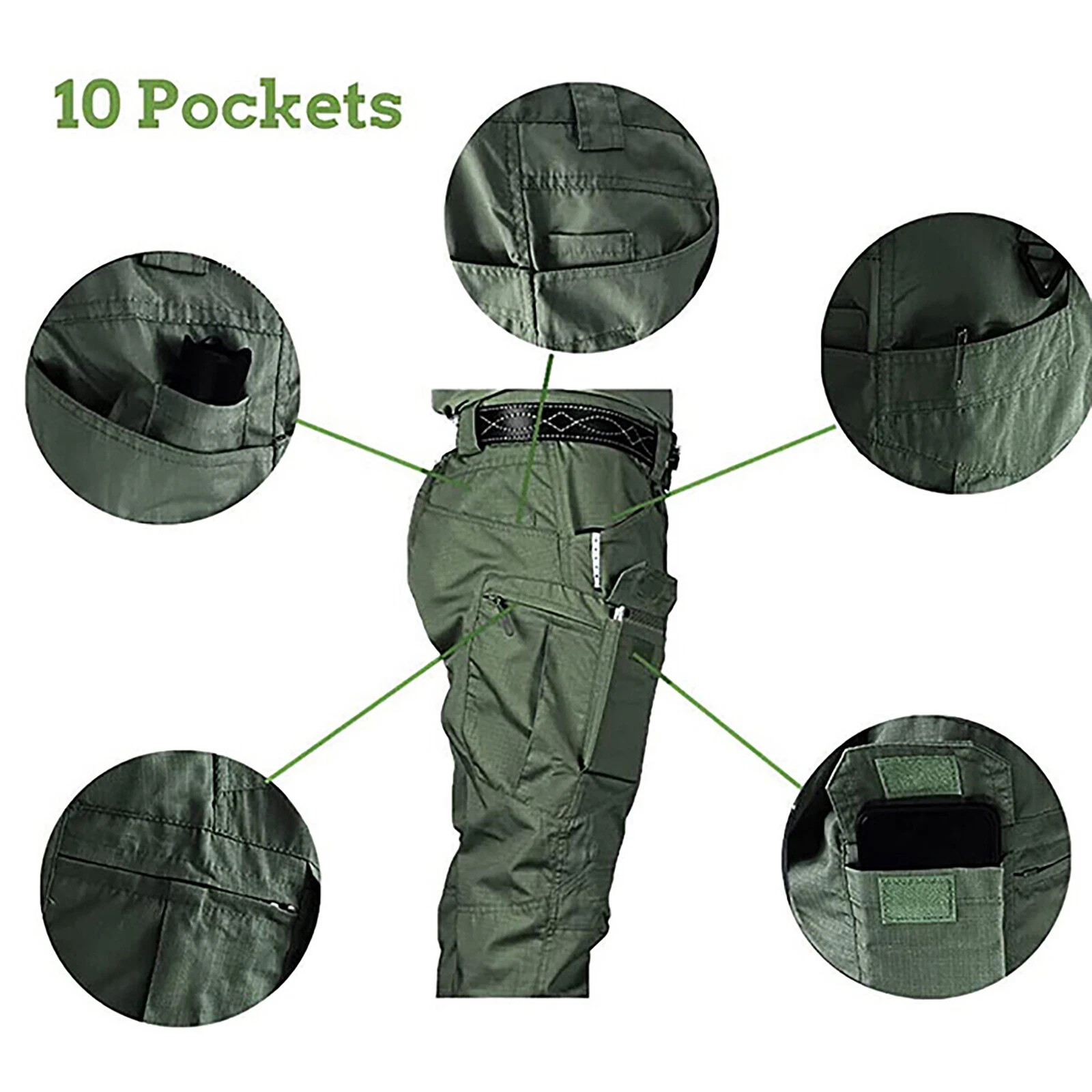 US Men Tactical Cargo Pants Soldier Straight-fit Work Combat Trousers Outdoor