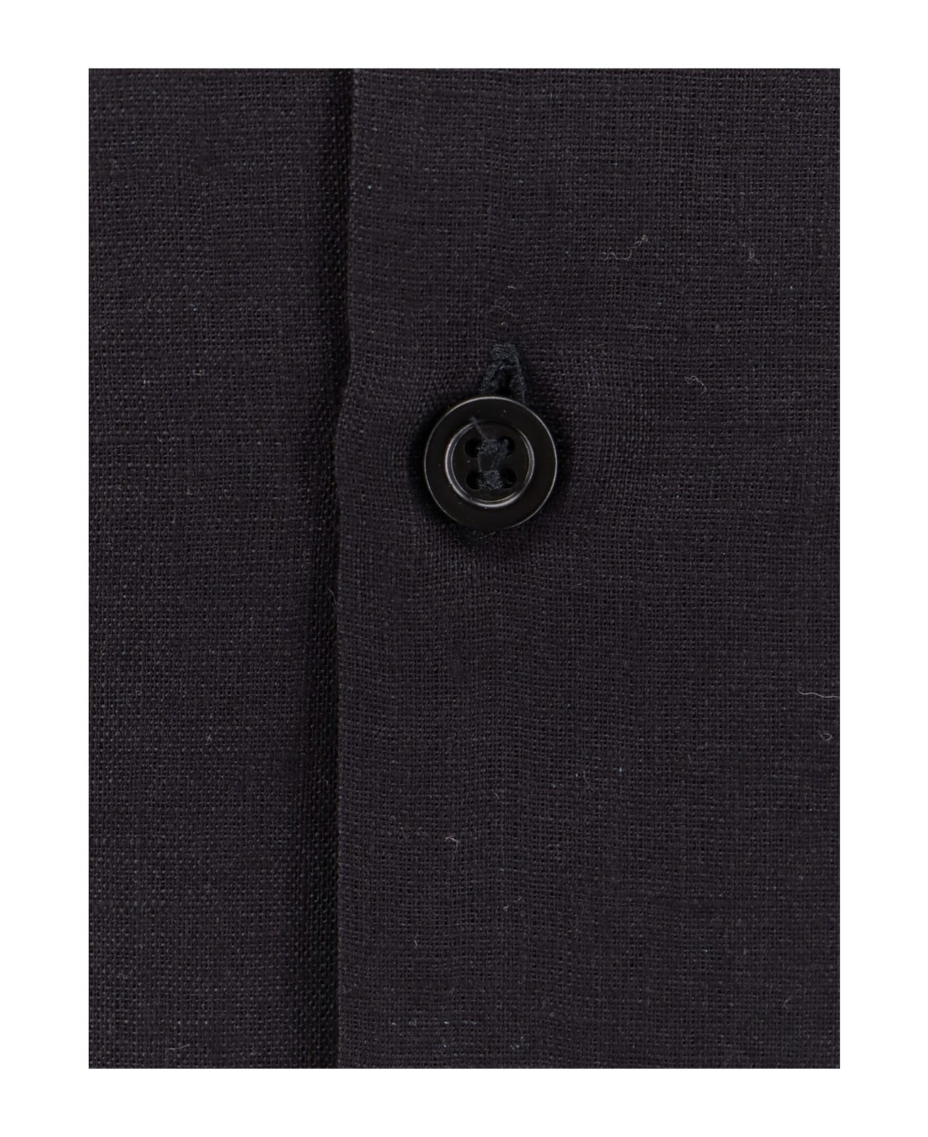 BRUNELLO CUCINELLI MEN’S BLACK LINEN LONG-SLEEVE SHIRT MSRP $915