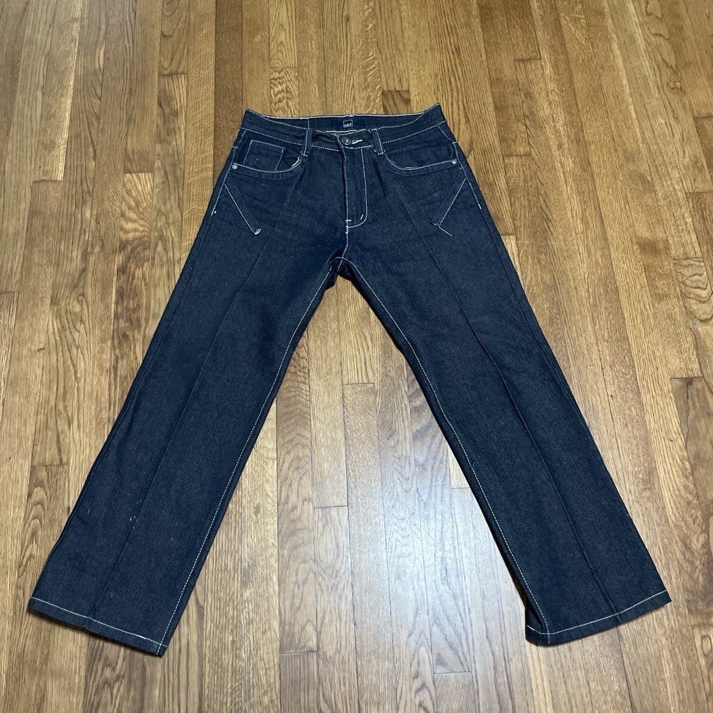 S&P Men’s Blue Dark Wash Denim Straight Regular Fit Jeans Embroidered 5-Pocket