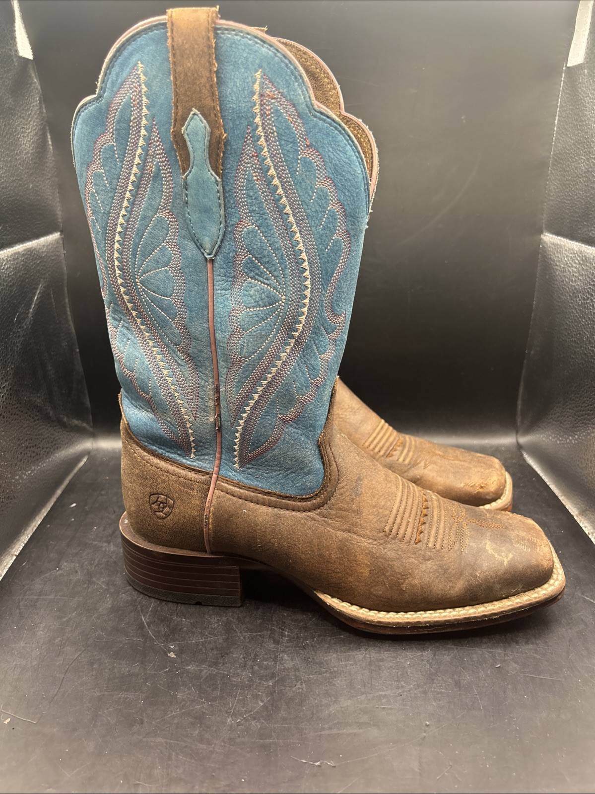 Ariat Women’s Boots PrimeTime Square Toe Gingersnap Baby Blue Eyes 6B