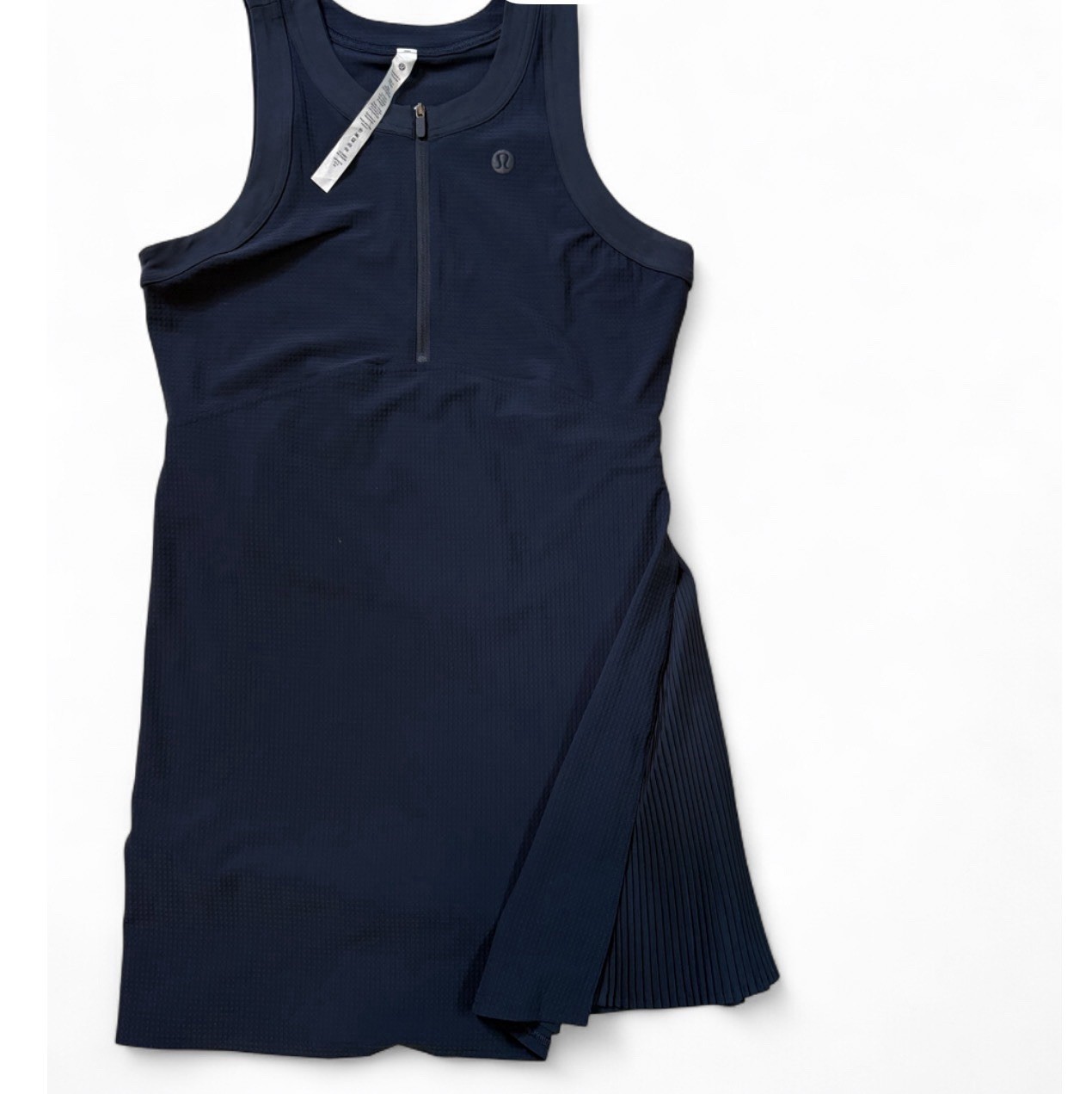 Lululemon Grid-Texture Sleeveless Linerless Tennis Dress Size 8 True Navy Blue