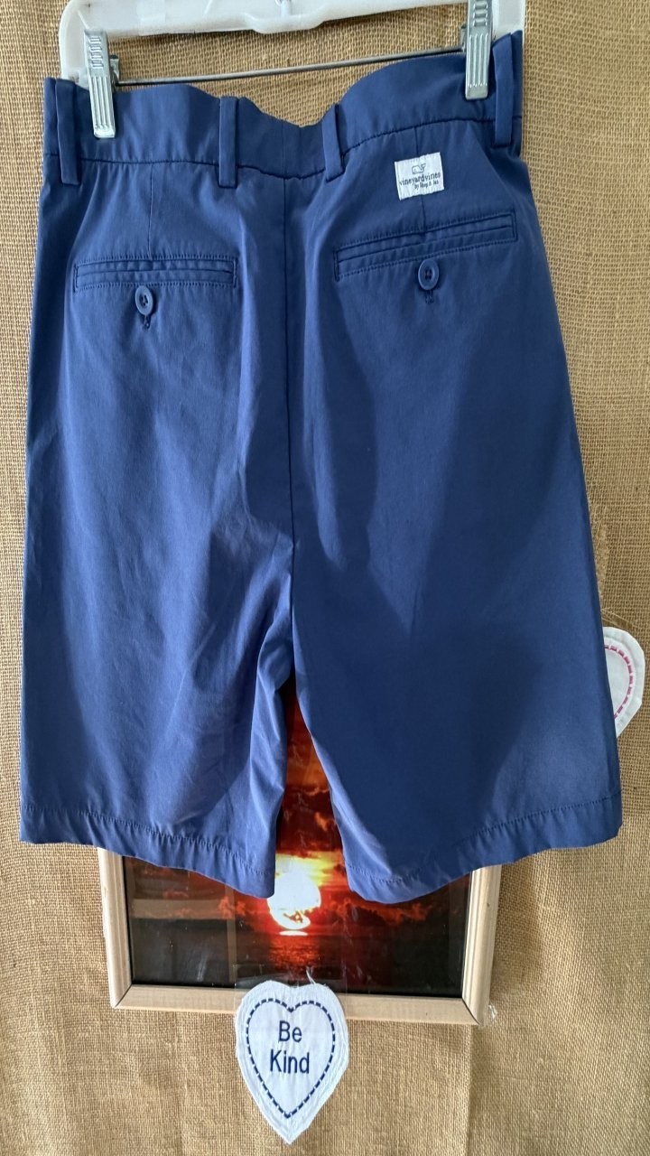 vineyard vines men’s 30 blue regular flat solid pockets zipper button closures l