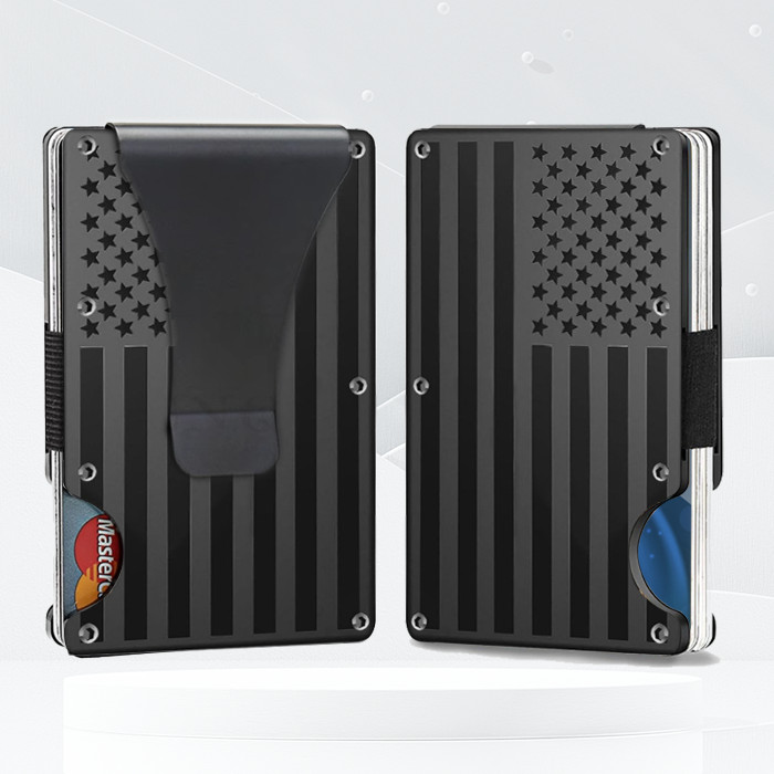 RFID Blocking Minimalist Credit Card Holder & Money Clip Wallet for Men